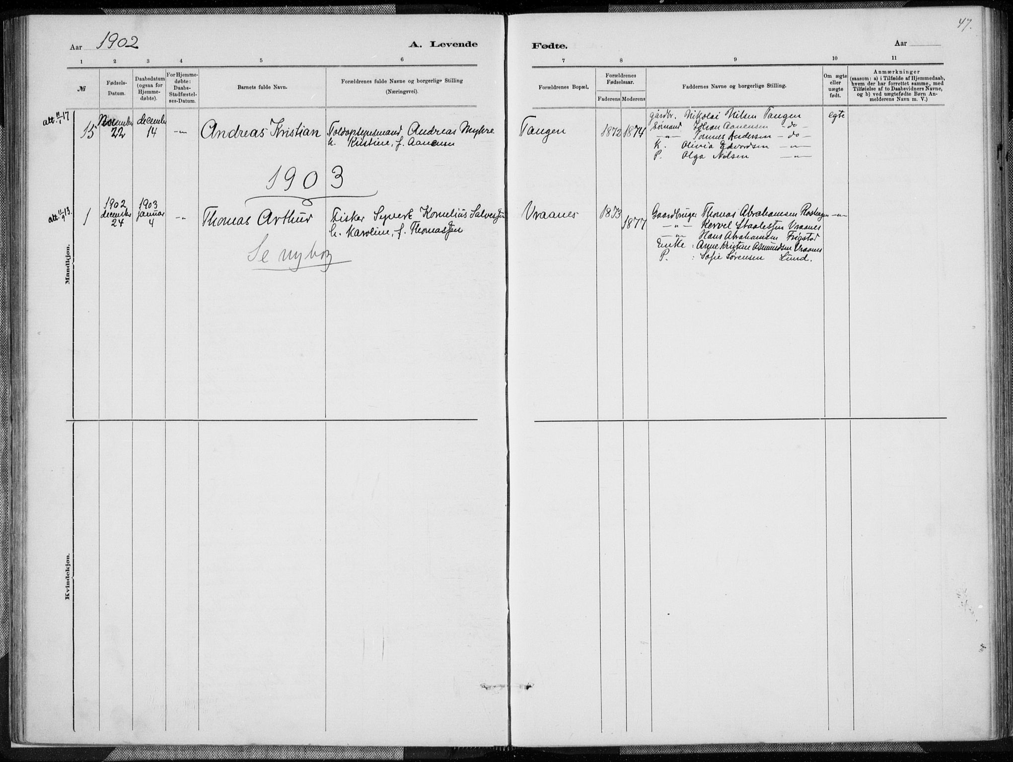 Oddernes sokneprestkontor, AV/SAK-1111-0033/F/Fa/Fab/L0002: Parish register (official) no. A 2, 1884-1903, p. 47