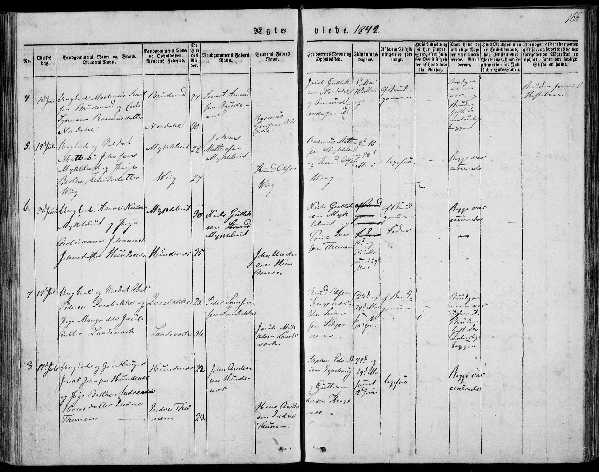 Ministerialprotokoller, klokkerbøker og fødselsregistre - Møre og Romsdal, SAT/A-1454/501/L0005: Parish register (official) no. 501A05, 1831-1844, p. 166