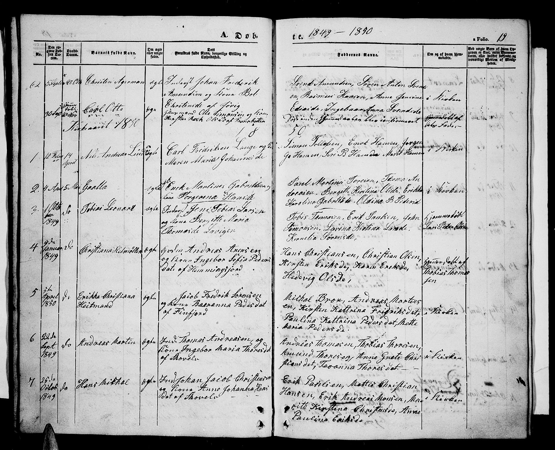 Tranøy sokneprestkontor, SATØ/S-1313/I/Ia/Iab/L0002klokker: Parish register (copy) no. 2, 1847-1860, p. 19