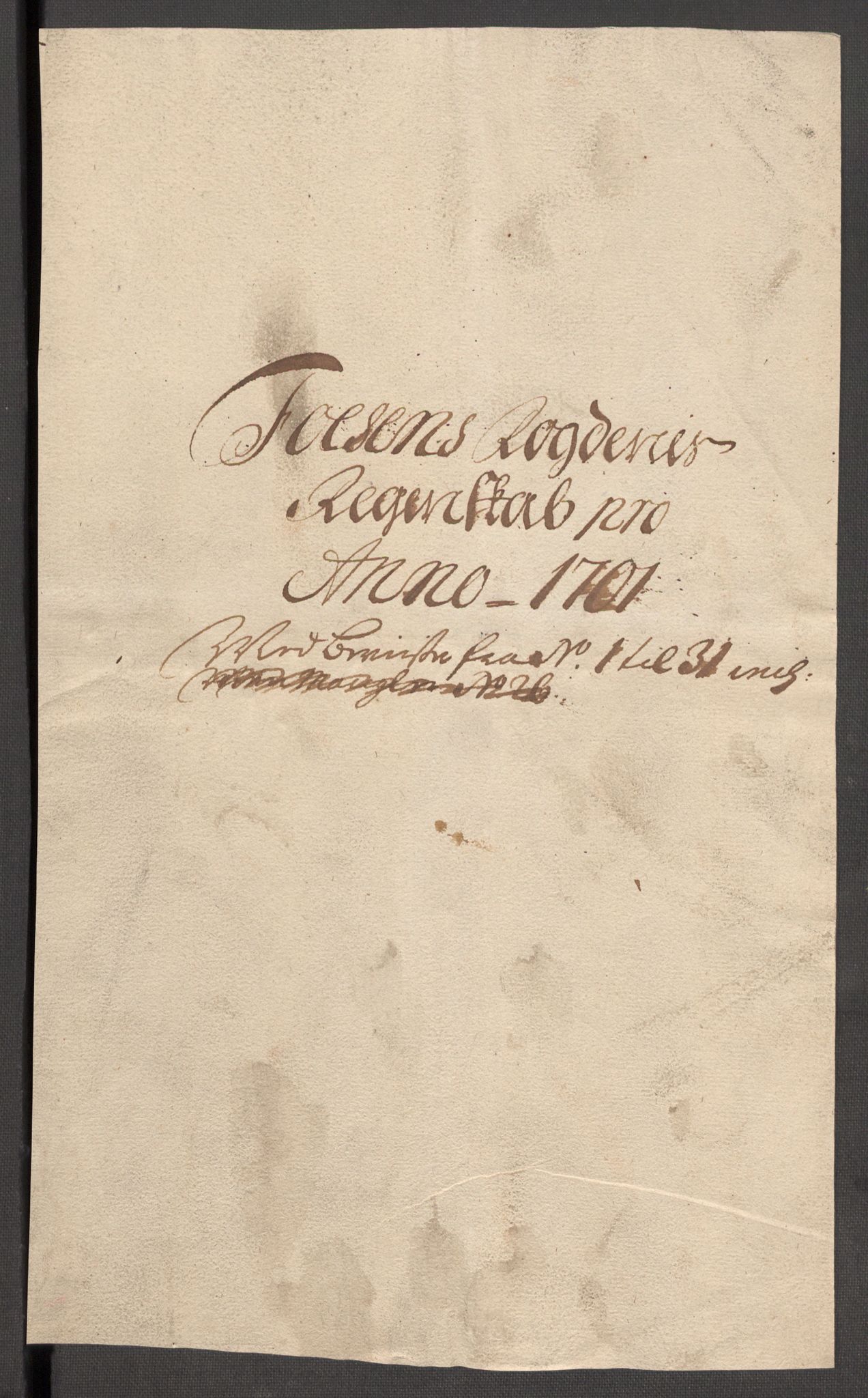 Rentekammeret inntil 1814, Reviderte regnskaper, Fogderegnskap, AV/RA-EA-4092/R57/L3854: Fogderegnskap Fosen, 1700-1701, p. 214