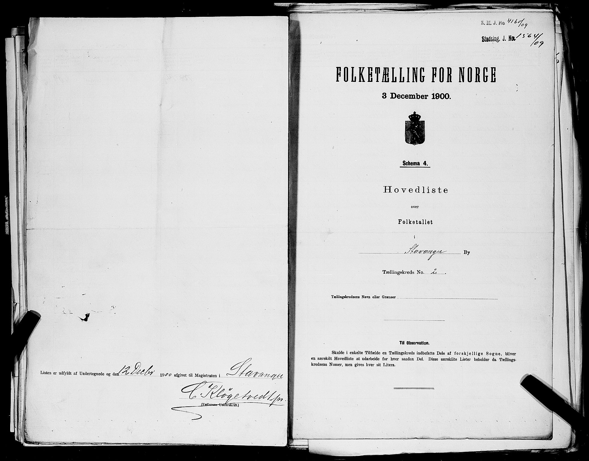 SAST, 1900 census for Stavanger, 1900, p. 126