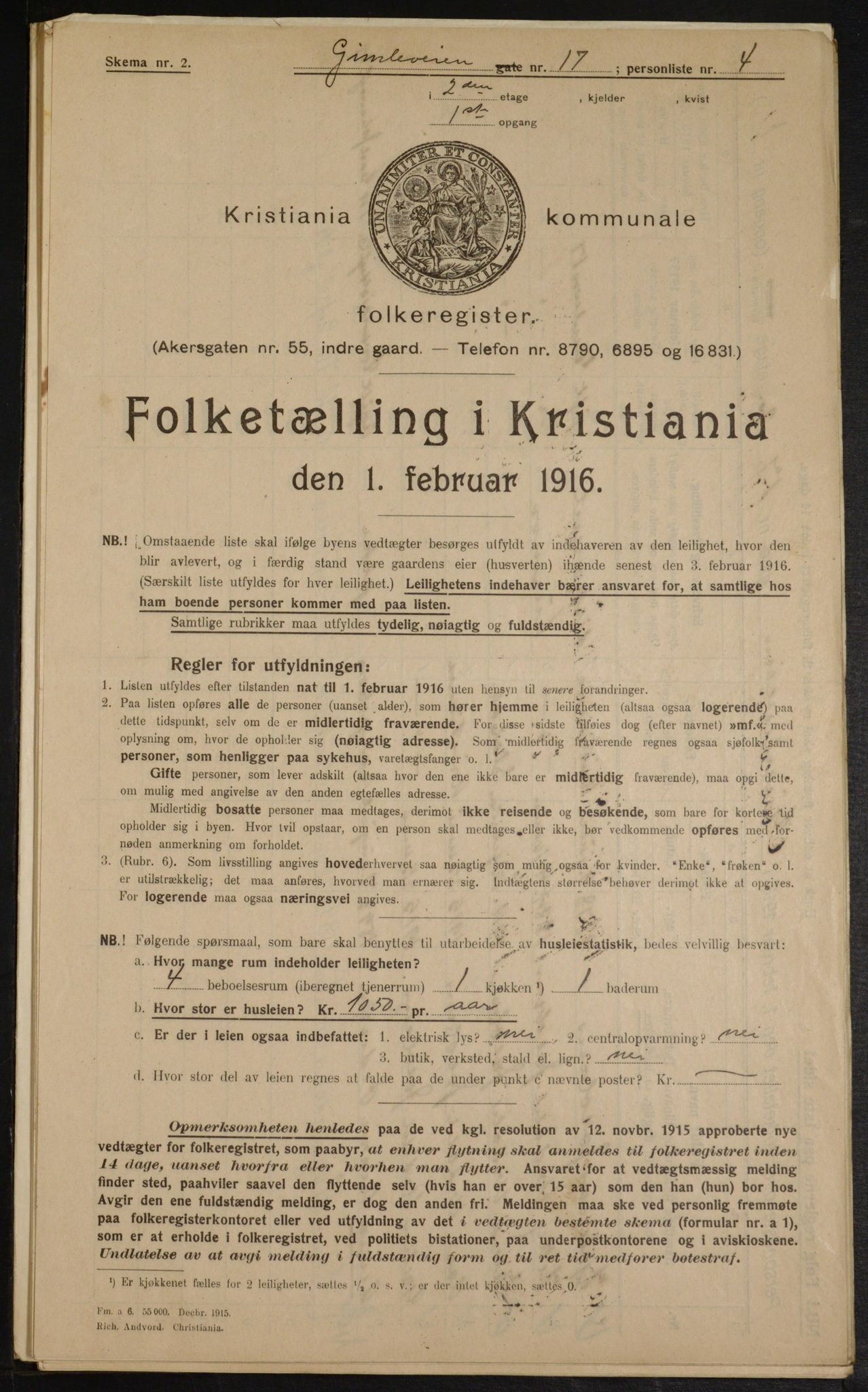 OBA, Municipal Census 1916 for Kristiania, 1916, p. 29759