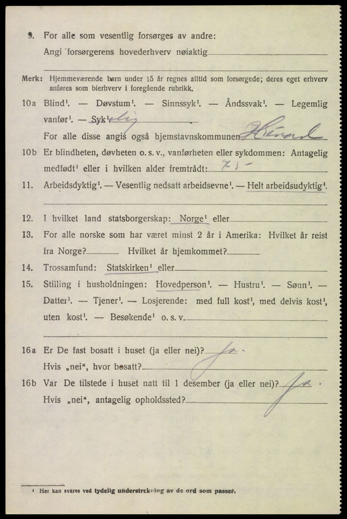 SAK, 1920 census for Herad, 1920, p. 1671