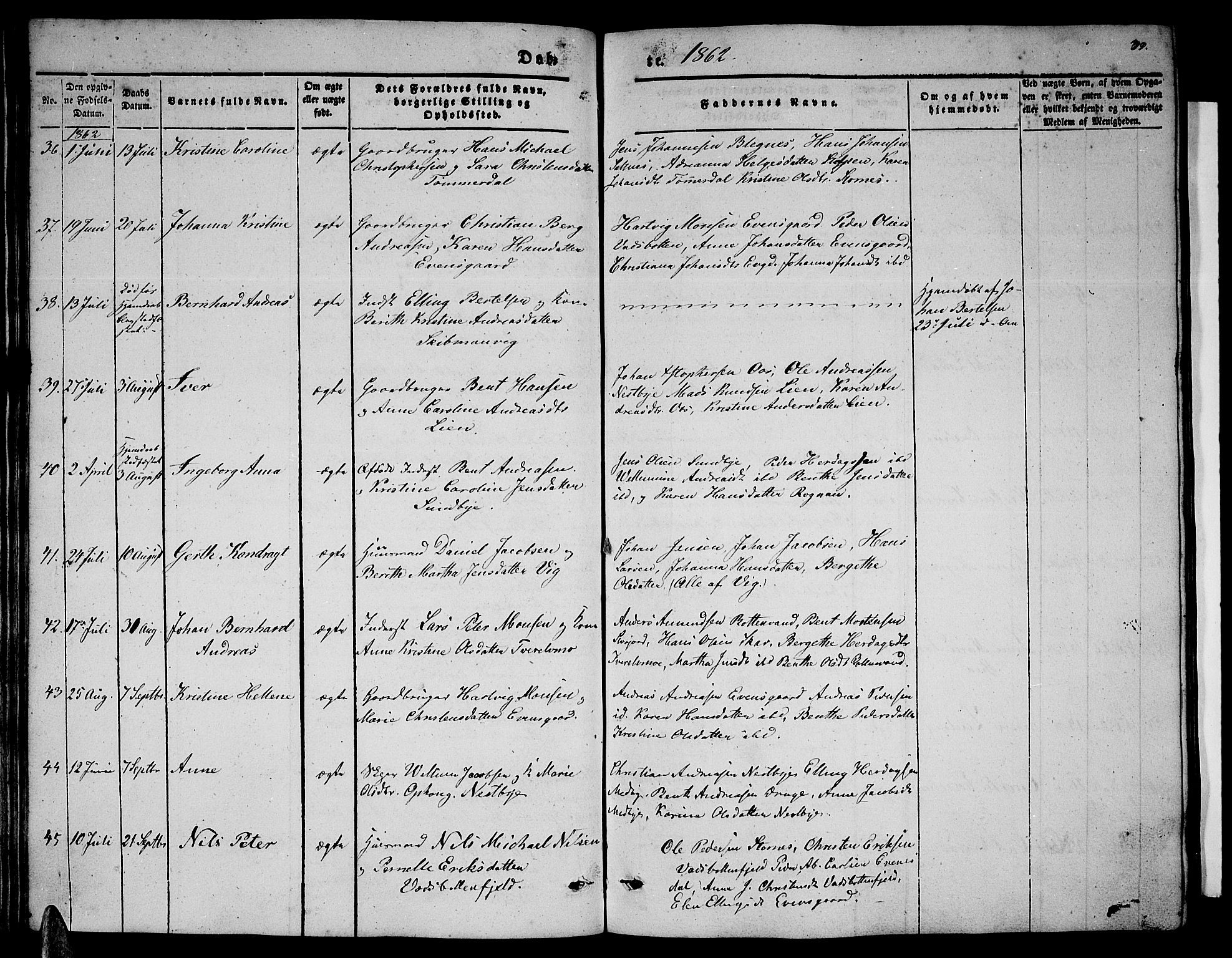 Ministerialprotokoller, klokkerbøker og fødselsregistre - Nordland, AV/SAT-A-1459/847/L0678: Parish register (copy) no. 847C06, 1854-1870, p. 39