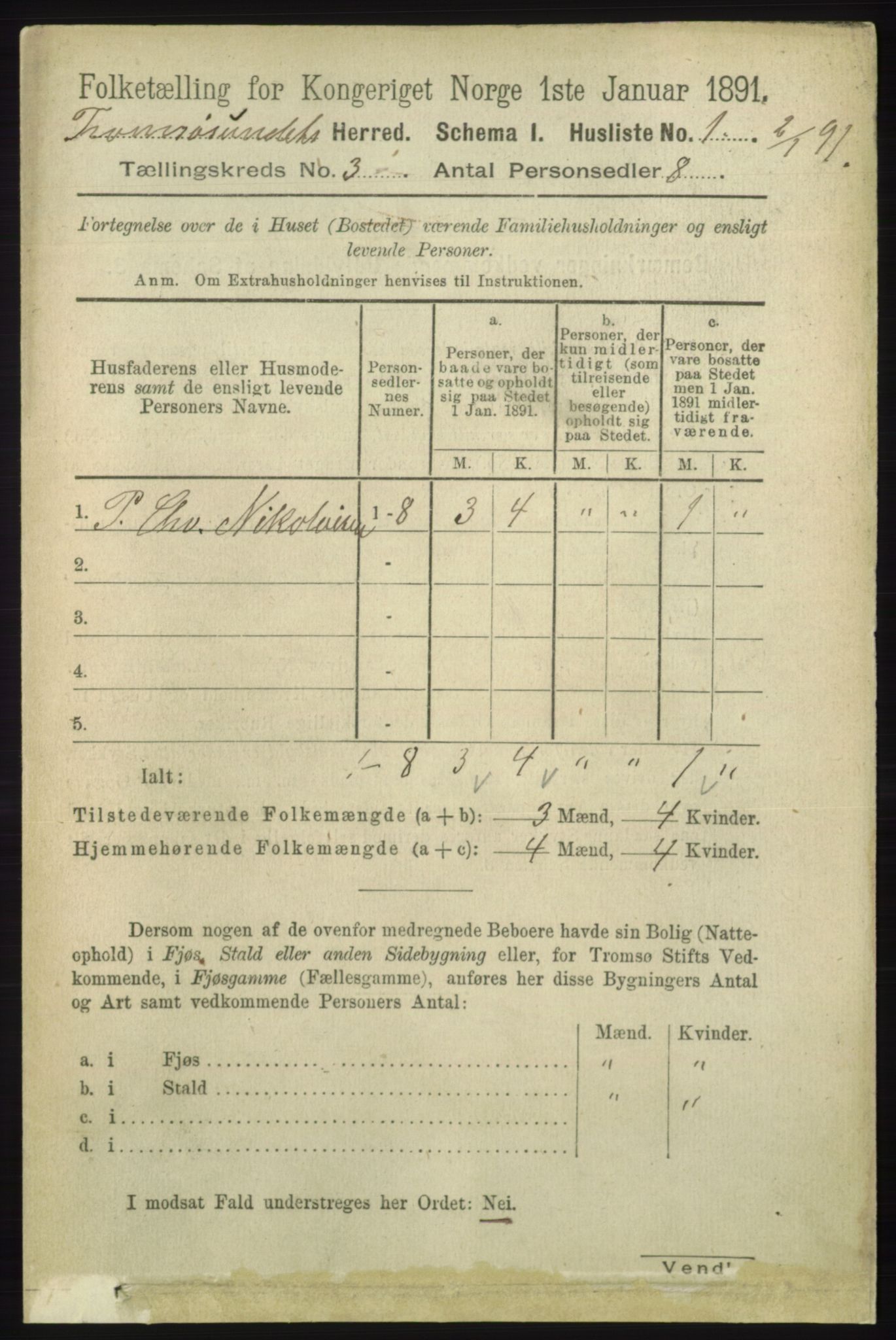 RA, 1891 census for 1934 Tromsøysund, 1891, p. 937