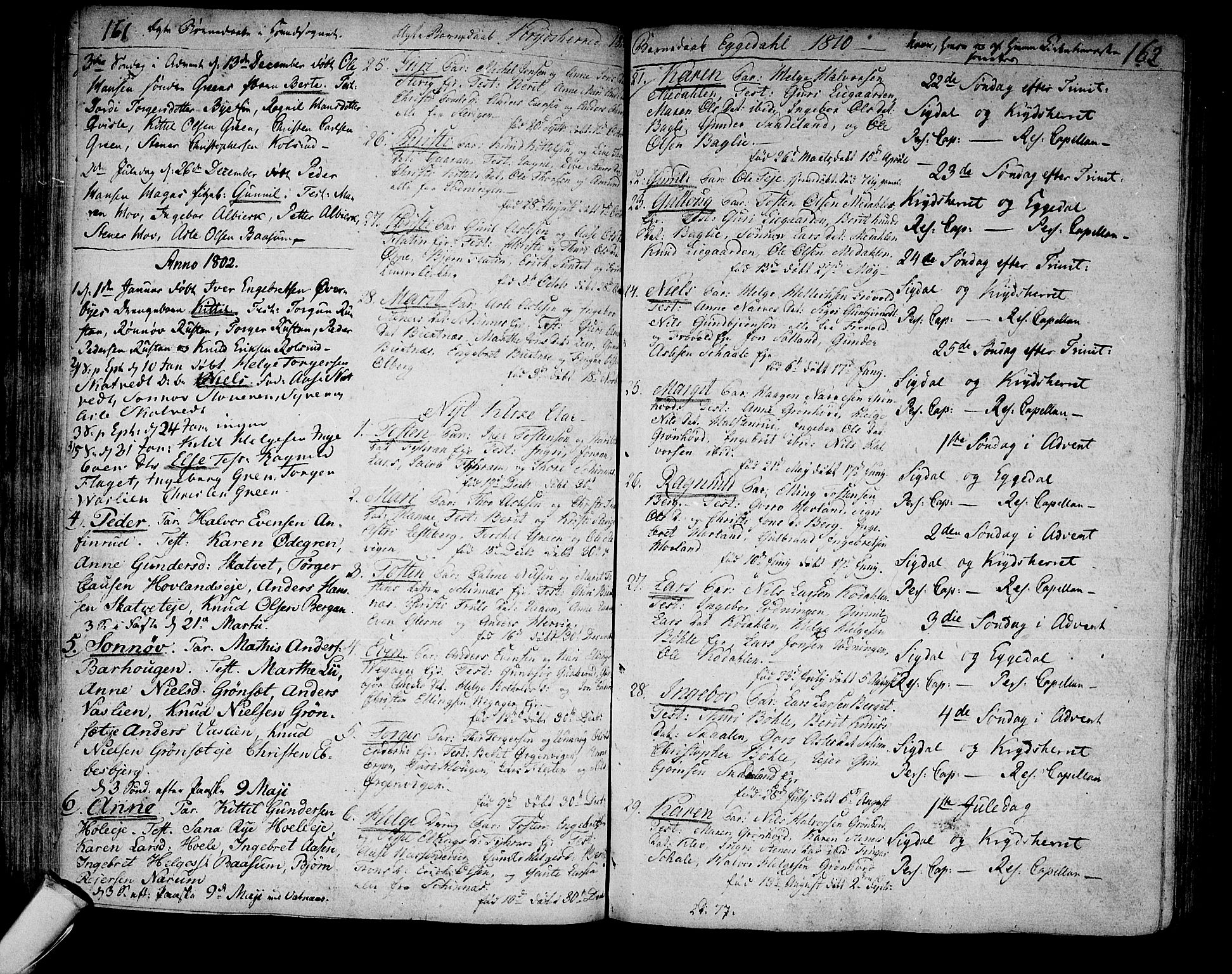 Sigdal kirkebøker, AV/SAKO-A-245/F/Fa/L0003: Parish register (official) no. I 3, 1793-1811, p. 161-162