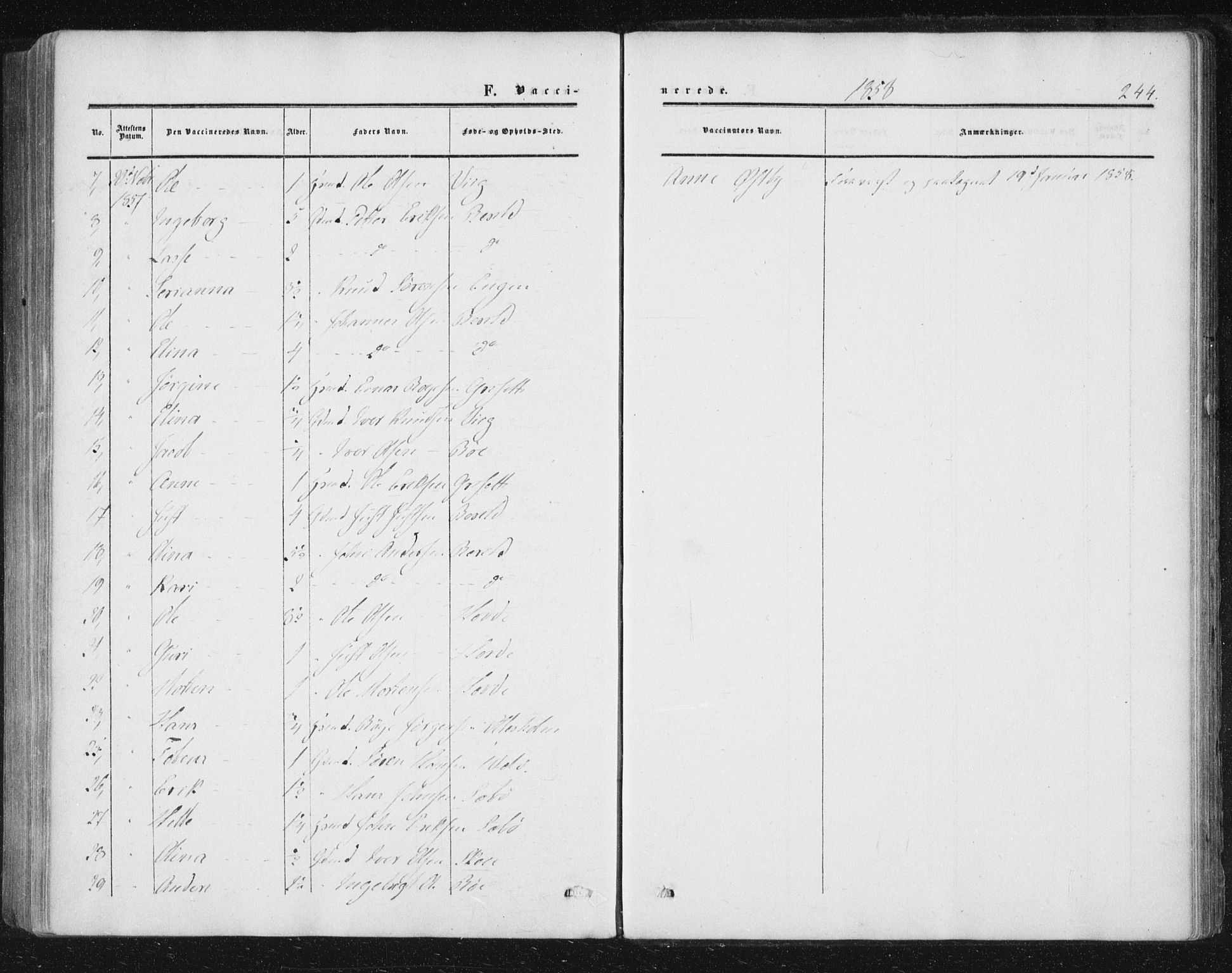 Ministerialprotokoller, klokkerbøker og fødselsregistre - Møre og Romsdal, AV/SAT-A-1454/543/L0562: Parish register (official) no. 543A02, 1854-1884, p. 244