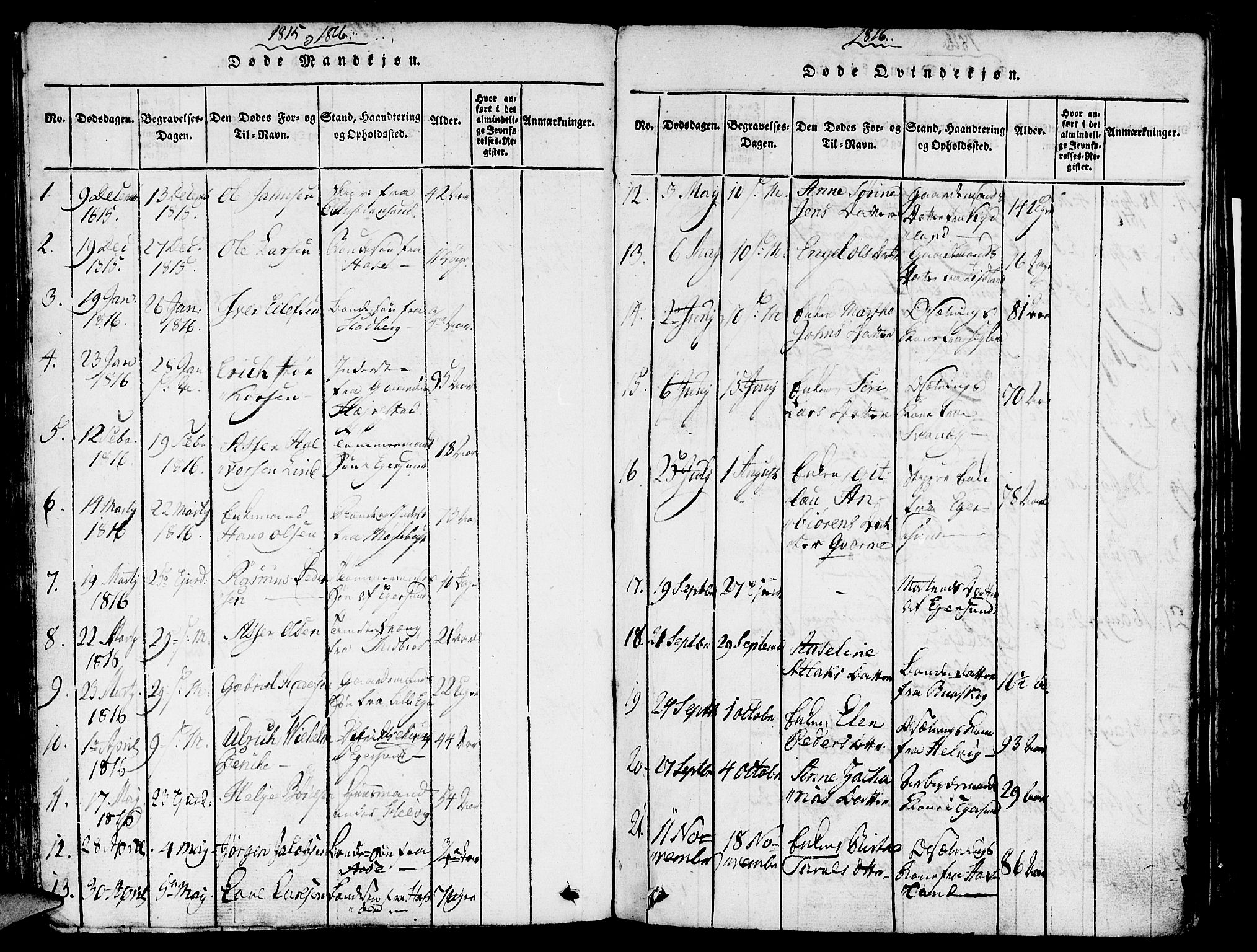 Eigersund sokneprestkontor, SAST/A-101807/S08/L0007: Parish register (official) no. A 7, 1815-1827