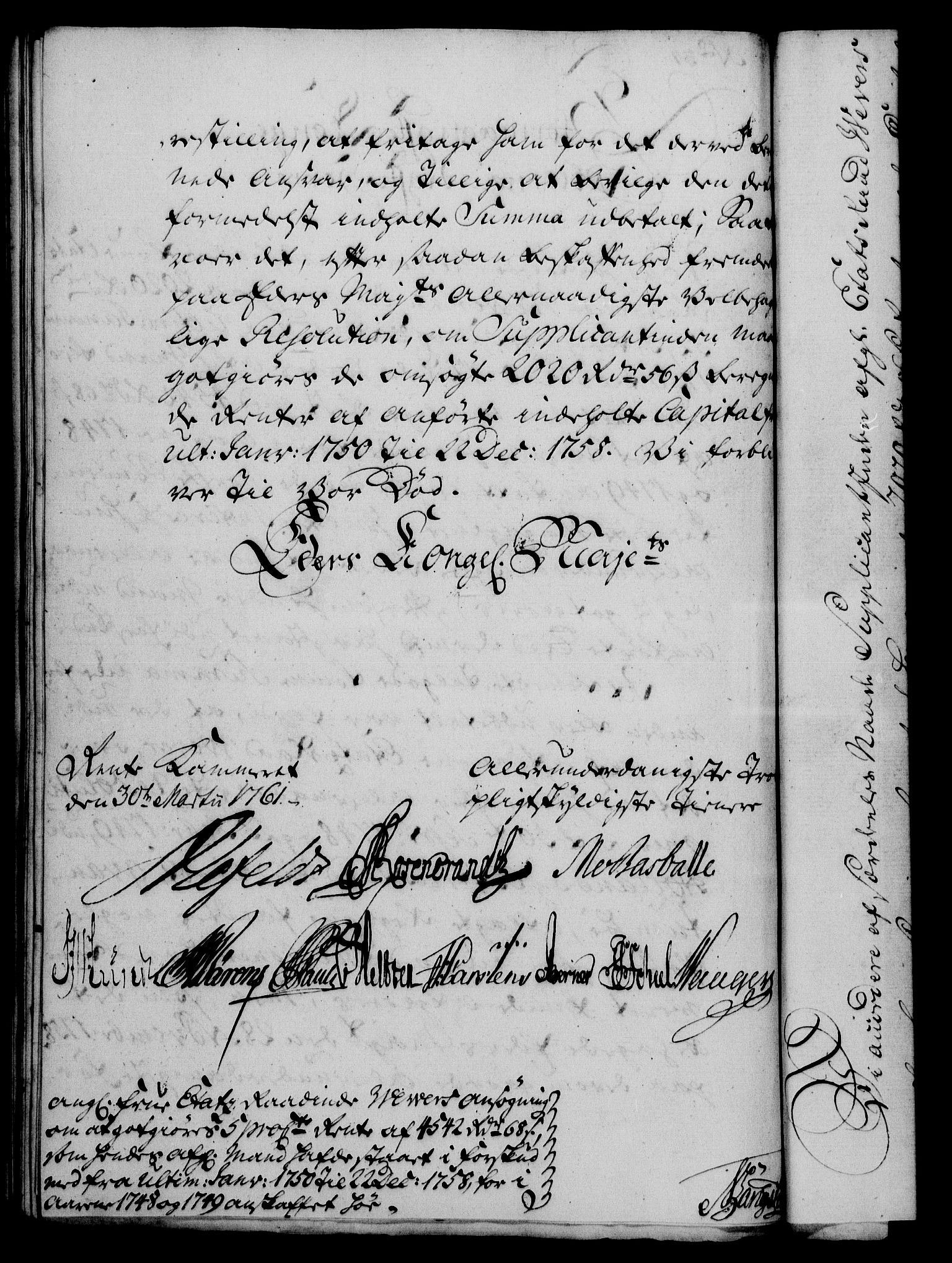 Rentekammeret, Kammerkanselliet, AV/RA-EA-3111/G/Gf/Gfa/L0043: Norsk relasjons- og resolusjonsprotokoll (merket RK 52.43), 1761, p. 144