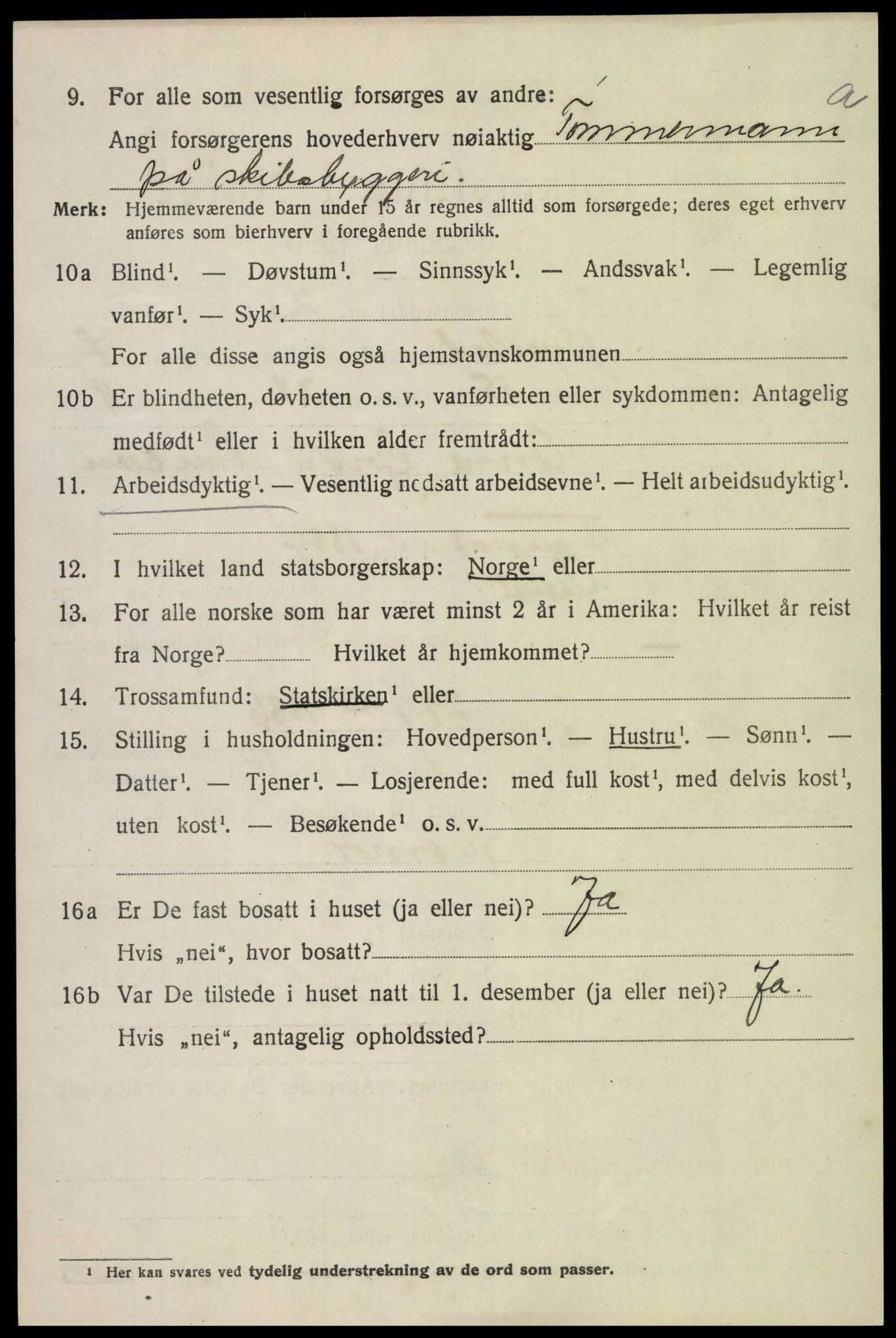 SAK, 1920 census for Øyestad, 1920, p. 5175