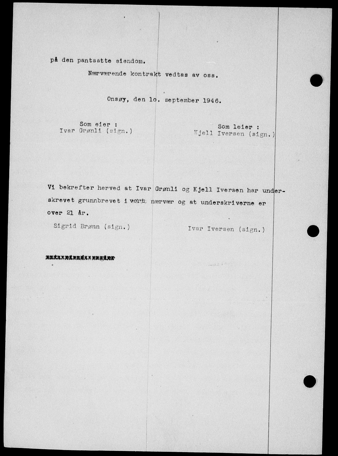 Onsøy sorenskriveri, SAO/A-10474/G/Ga/Gab/L0018: Mortgage book no. II A-18, 1946-1947, Diary no: : 2921/1946