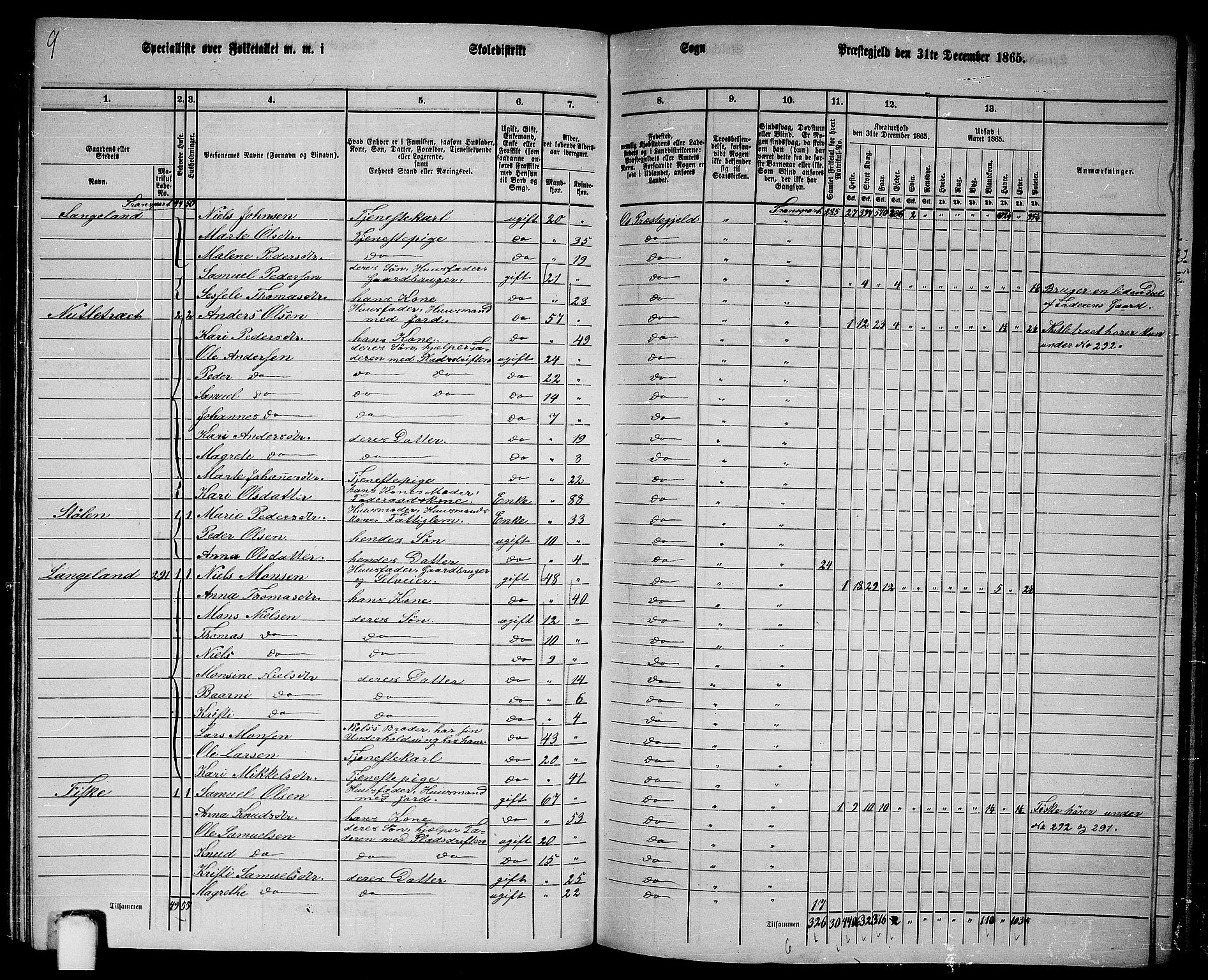 RA, 1865 census for Os, 1865, p. 133