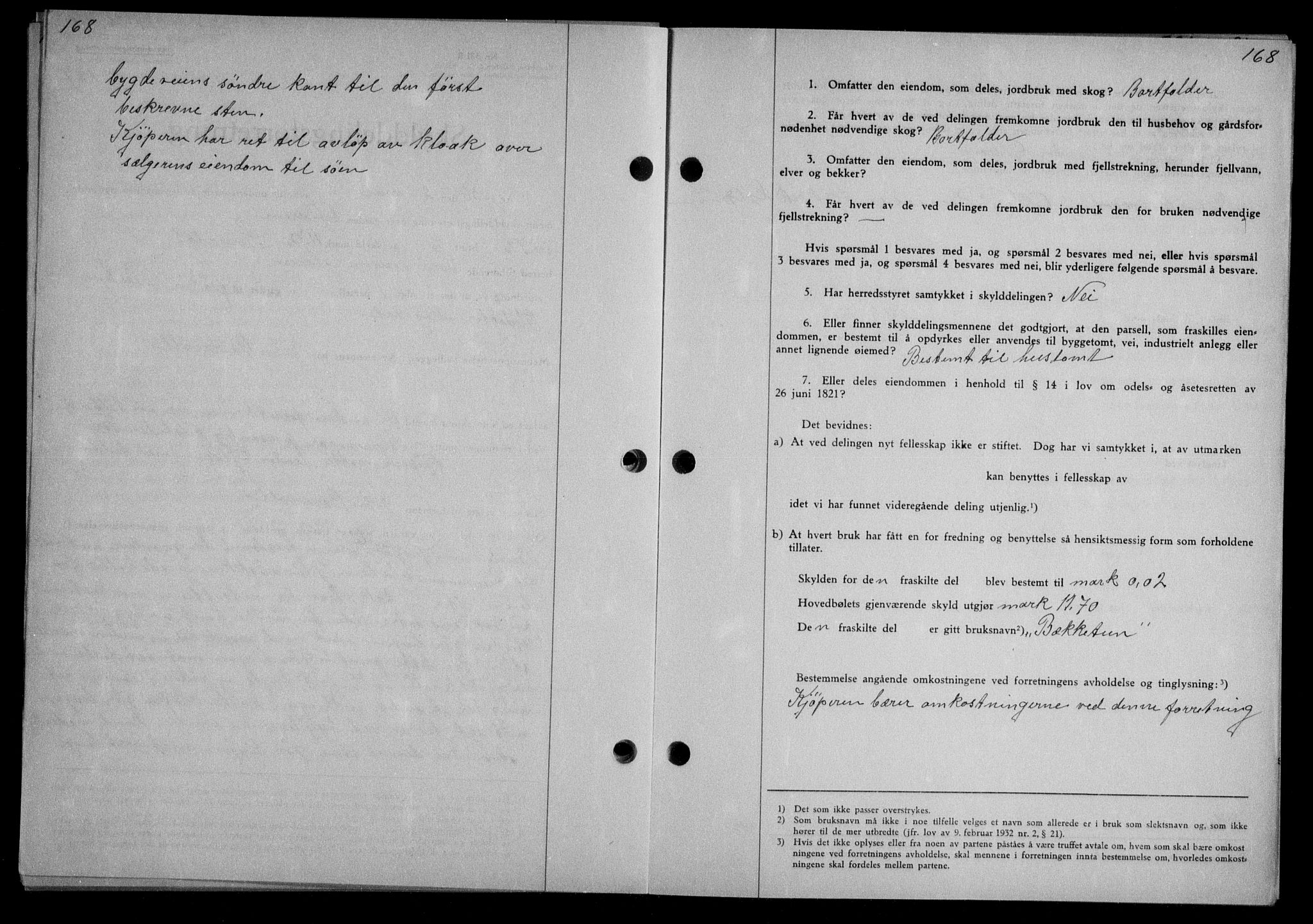 Nordmøre sorenskriveri, AV/SAT-A-4132/1/2/2Ca/L0088: Mortgage book no. 78, 1936-1936, Diary no: : 989/1936