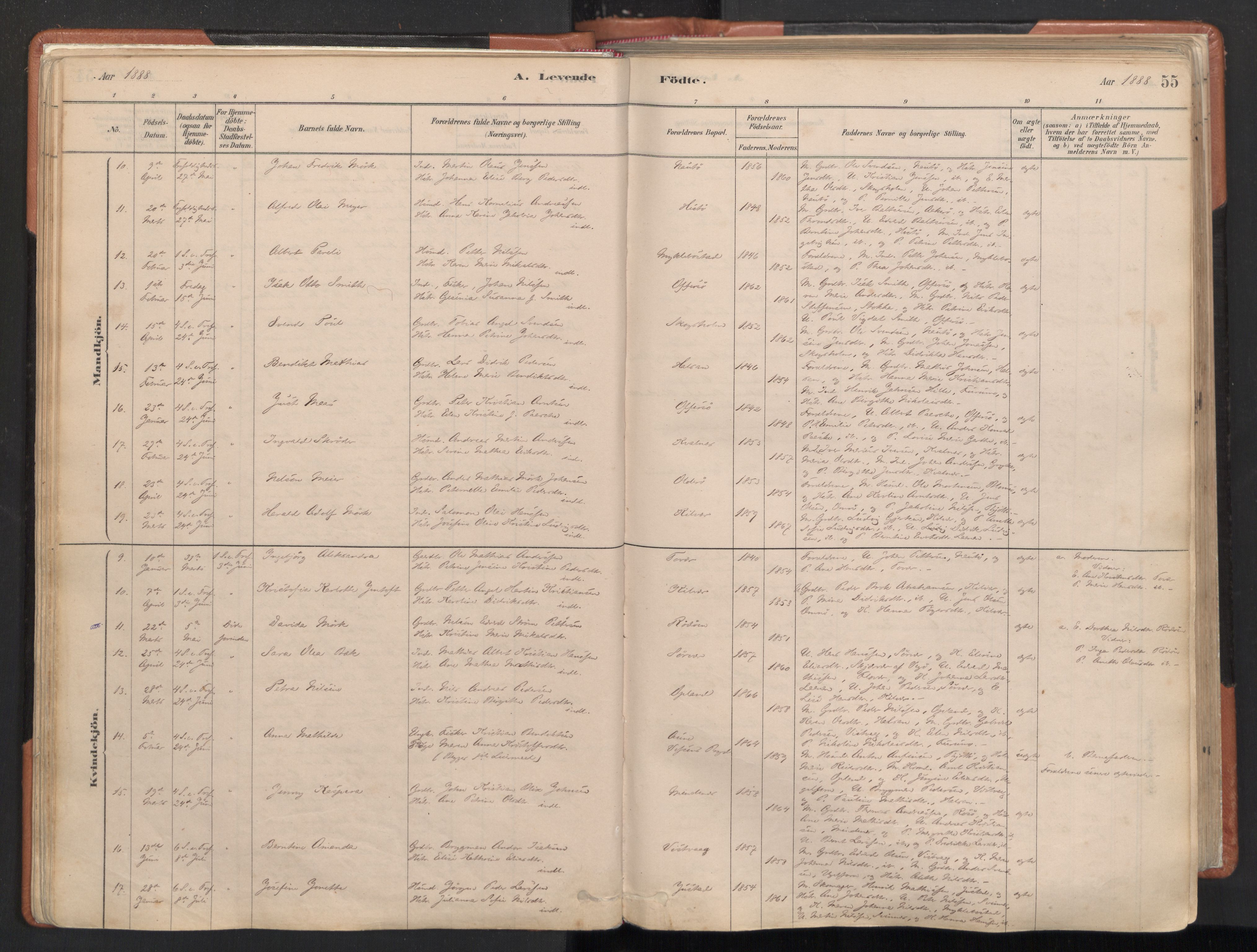 Ministerialprotokoller, klokkerbøker og fødselsregistre - Nordland, SAT/A-1459/817/L0264: Parish register (official) no. 817A04, 1878-1907, p. 55