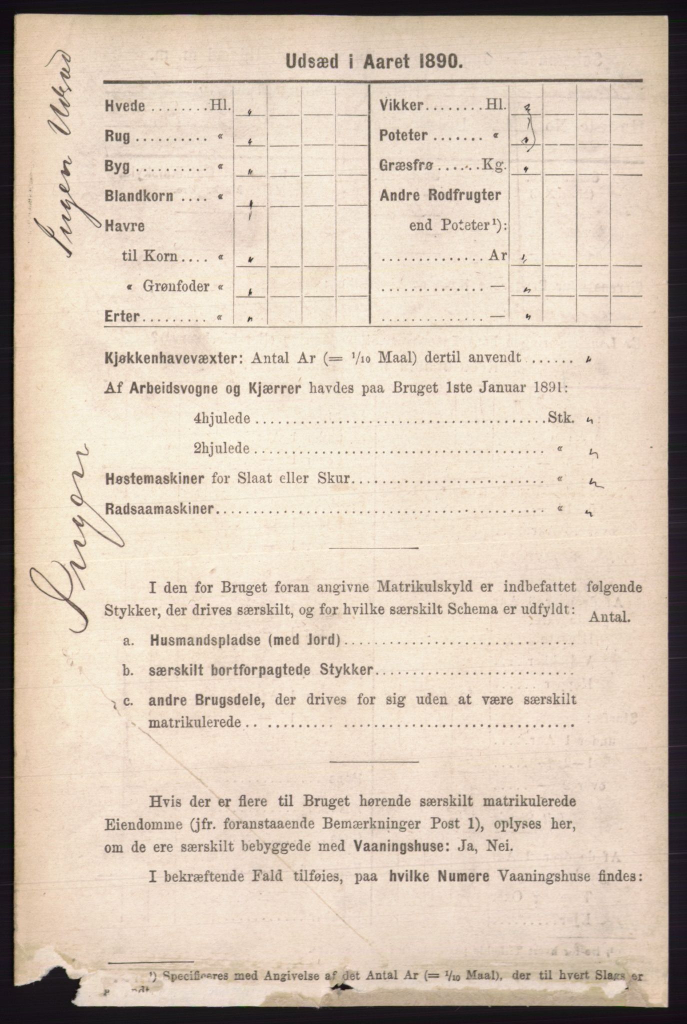 RA, 1891 census for 0438 Lille Elvedalen, 1891, p. 4519