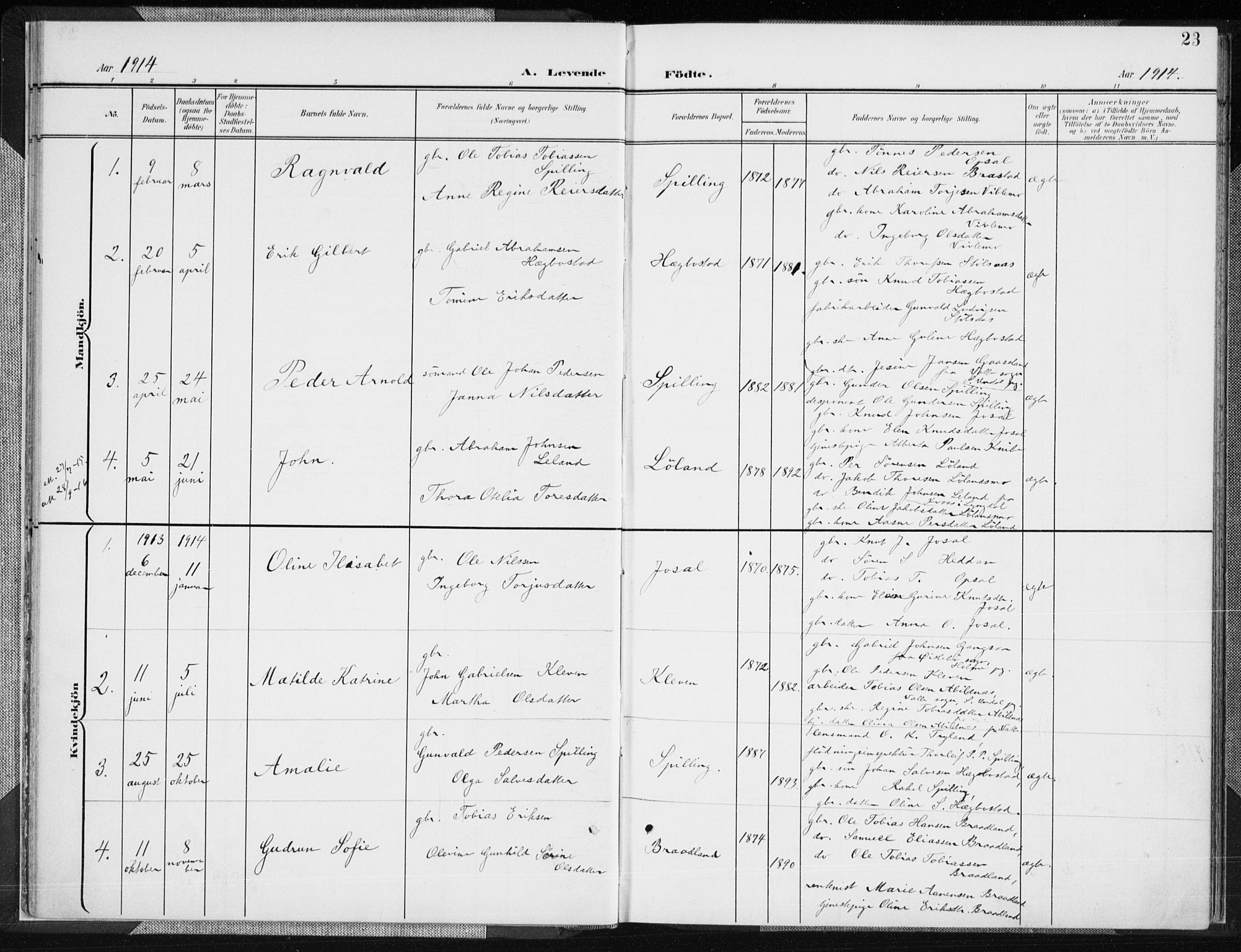 Nord-Audnedal sokneprestkontor, SAK/1111-0032/F/Fa/Fab/L0004: Parish register (official) no. A 4, 1901-1917, p. 23