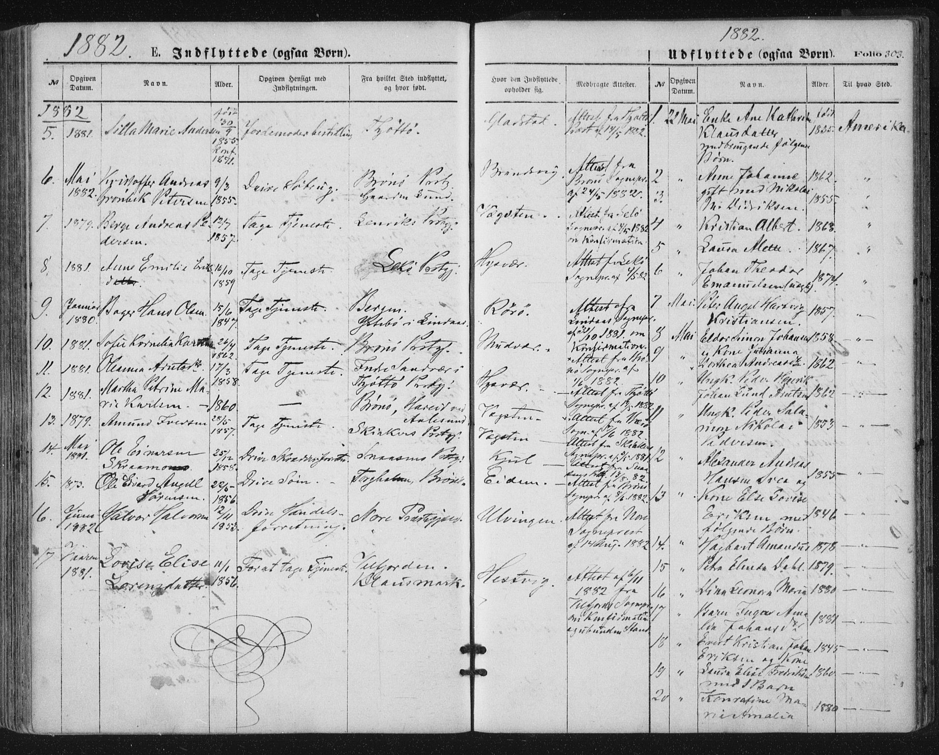 Ministerialprotokoller, klokkerbøker og fødselsregistre - Nordland, SAT/A-1459/816/L0241: Parish register (official) no. 816A07, 1870-1885, p. 303