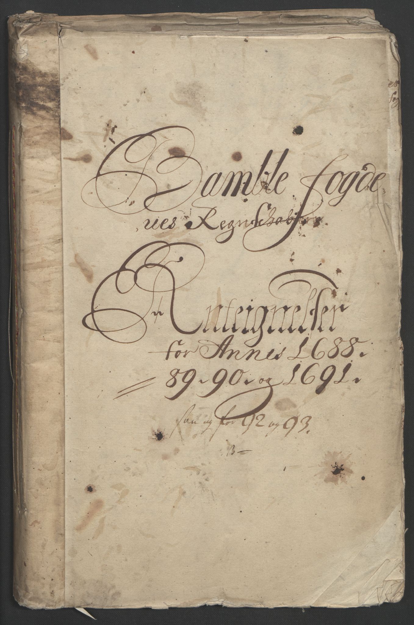 Rentekammeret inntil 1814, Reviderte regnskaper, Fogderegnskap, RA/EA-4092/R34/L2053: Fogderegnskap Bamble, 1693, p. 3