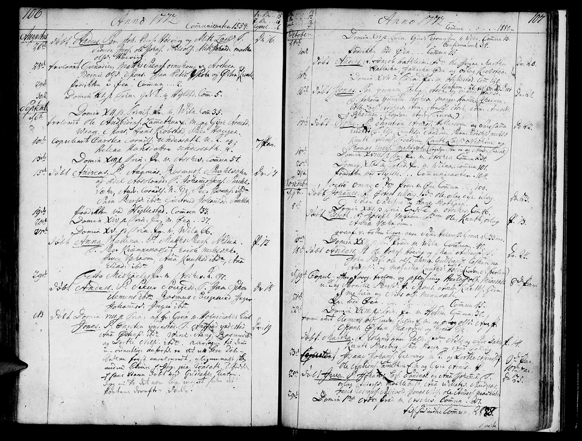 Askvoll sokneprestembete, AV/SAB-A-79501/H/Haa/Haaa/L0008: Parish register (official) no. A 8, 1749-1775, p. 106-107