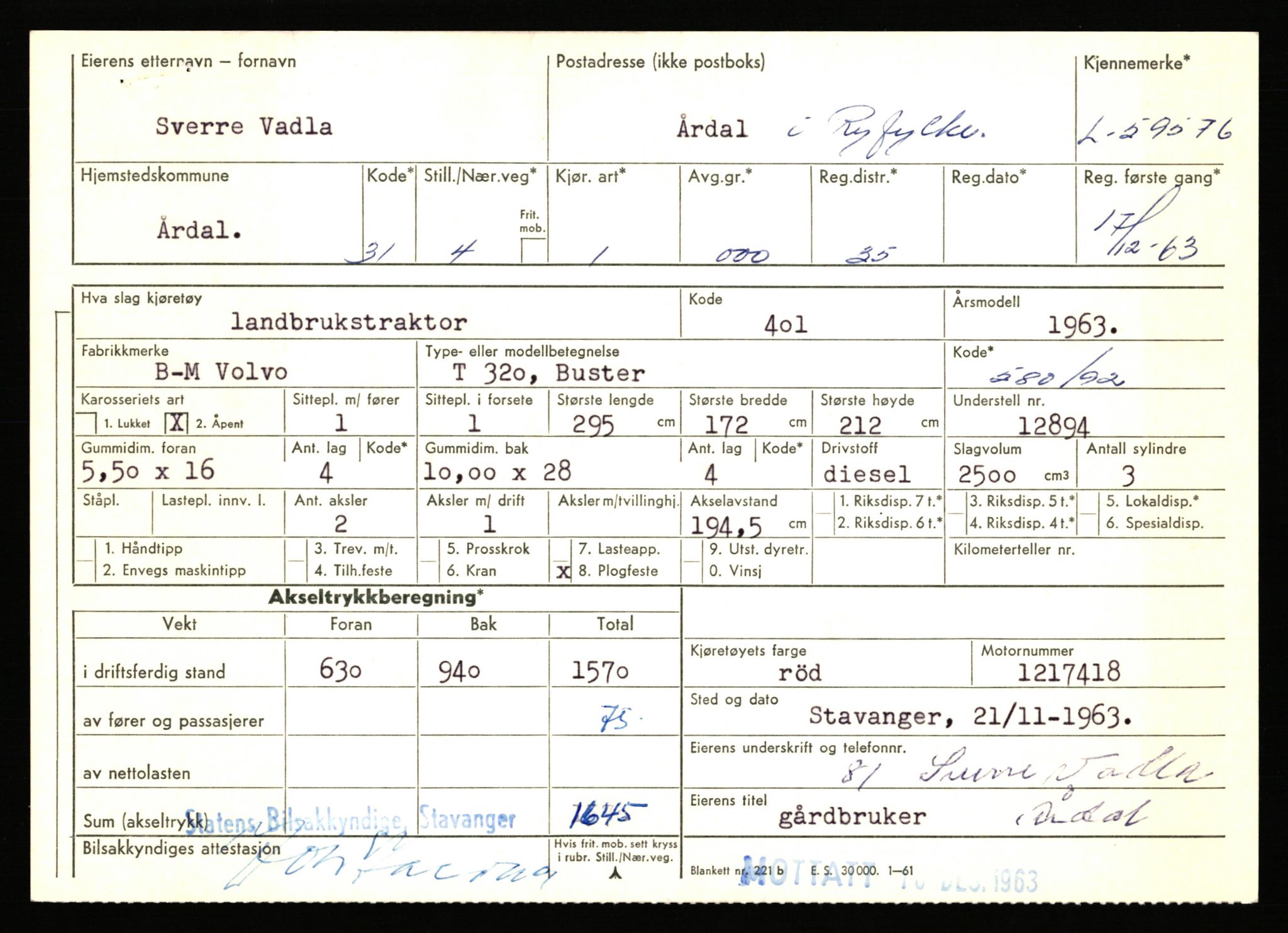 Stavanger trafikkstasjon, AV/SAST-A-101942/0/F/L0058: L-58000 - L-59999, 1930-1971, p. 1815