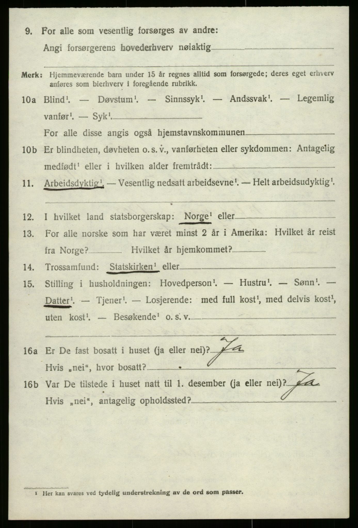 SAB, 1920 census for Innvik, 1920, p. 2162