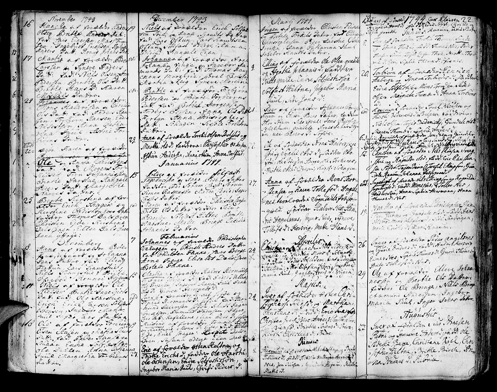 Luster sokneprestembete, SAB/A-81101/H/Haa/Haaa/L0001: Parish register (official) no. A 1, 1731-1803, p. 22