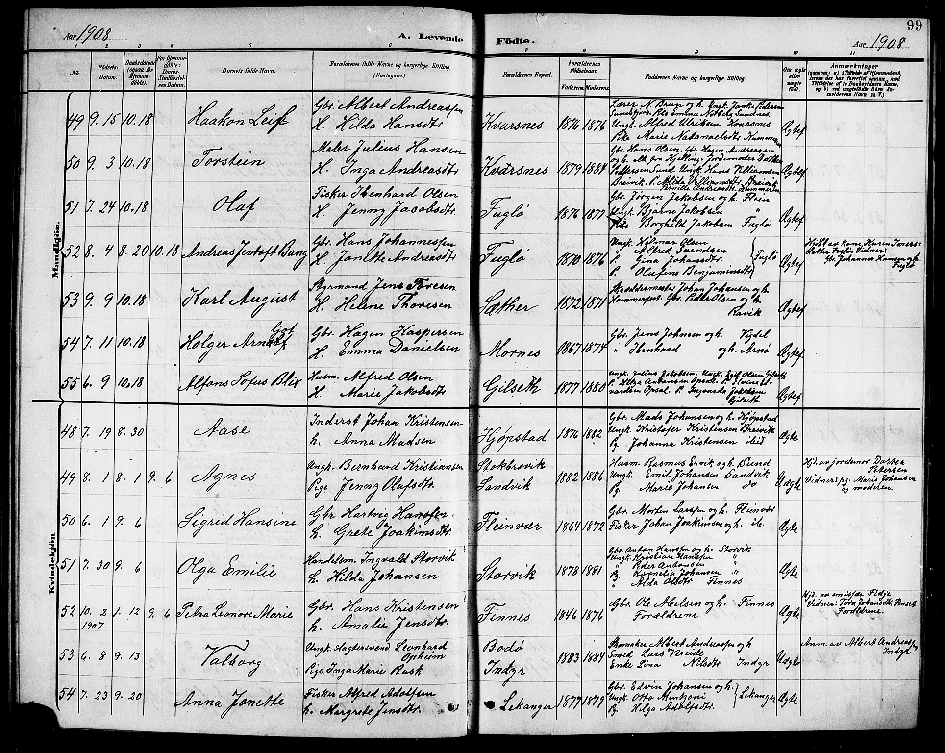 Ministerialprotokoller, klokkerbøker og fødselsregistre - Nordland, AV/SAT-A-1459/805/L0109: Parish register (copy) no. 805C05, 1900-1911, p. 99