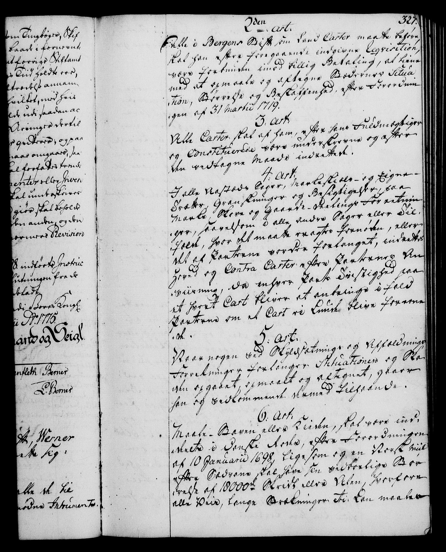 Rentekammeret, Kammerkanselliet, RA/EA-3111/G/Gg/Ggi/L0003: Norsk instruksjonsprotokoll med register (merket RK 53.36), 1751-1775, p. 327