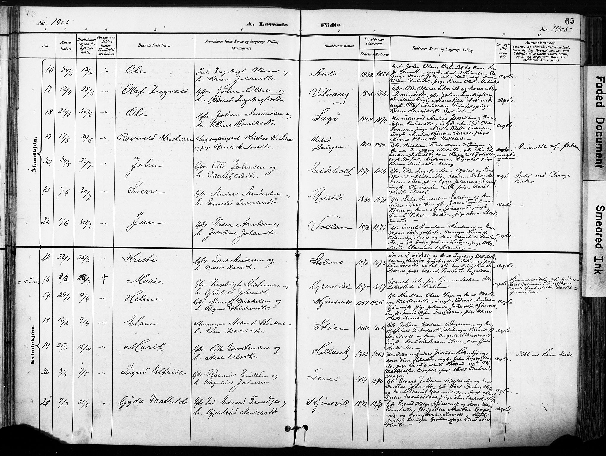 Ministerialprotokoller, klokkerbøker og fødselsregistre - Sør-Trøndelag, AV/SAT-A-1456/630/L0497: Parish register (official) no. 630A10, 1896-1910, p. 65