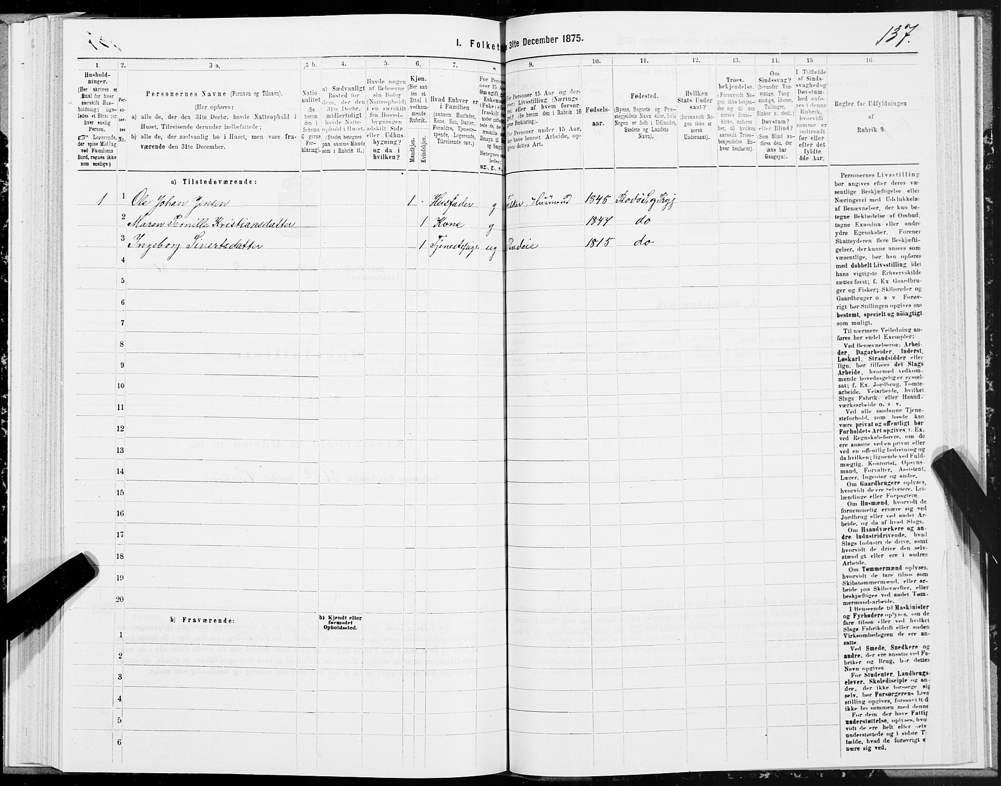 SAT, 1875 census for 1843L Bodø/Bodø, 1875, p. 4137