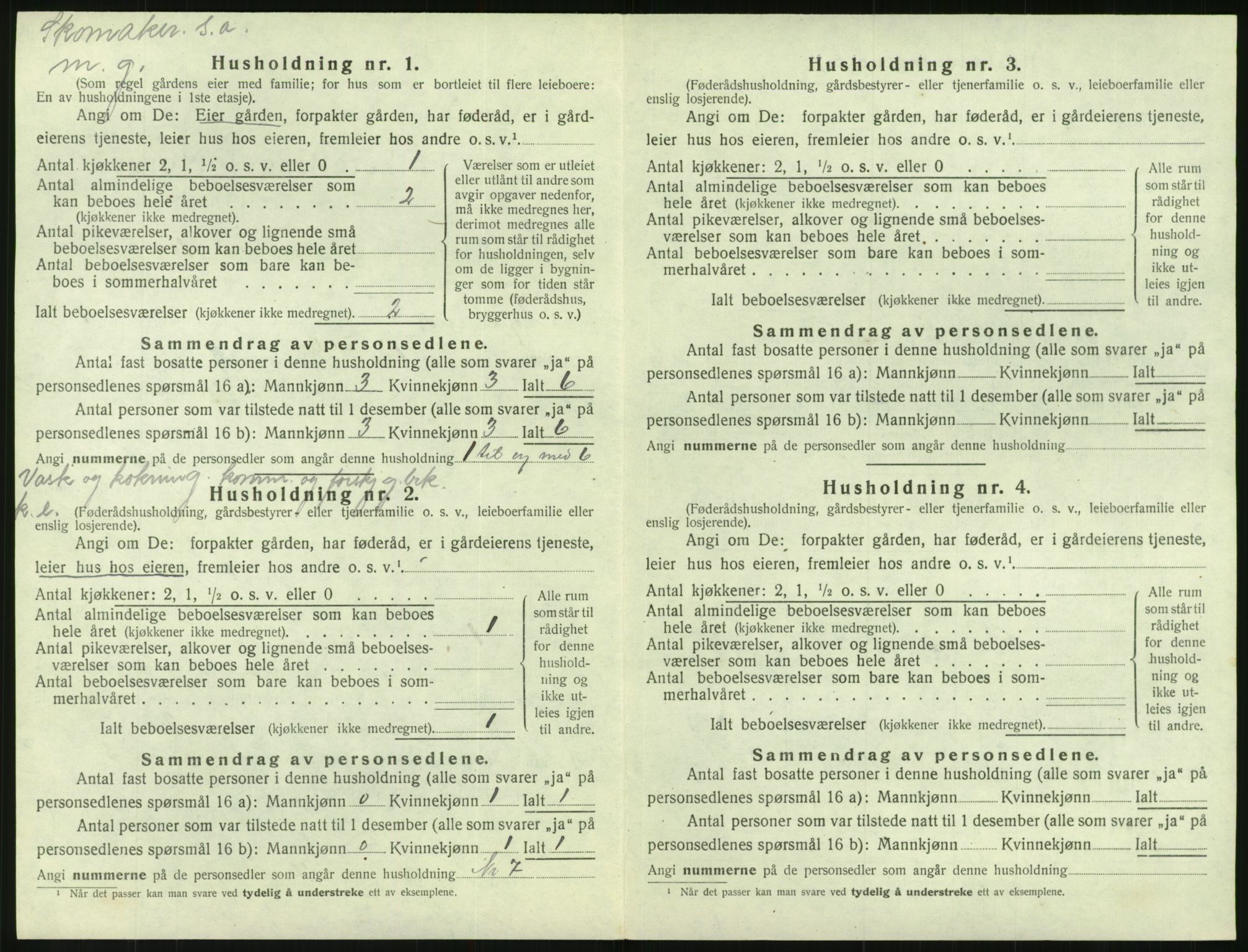 SAK, 1920 census for Mykland, 1920, p. 45
