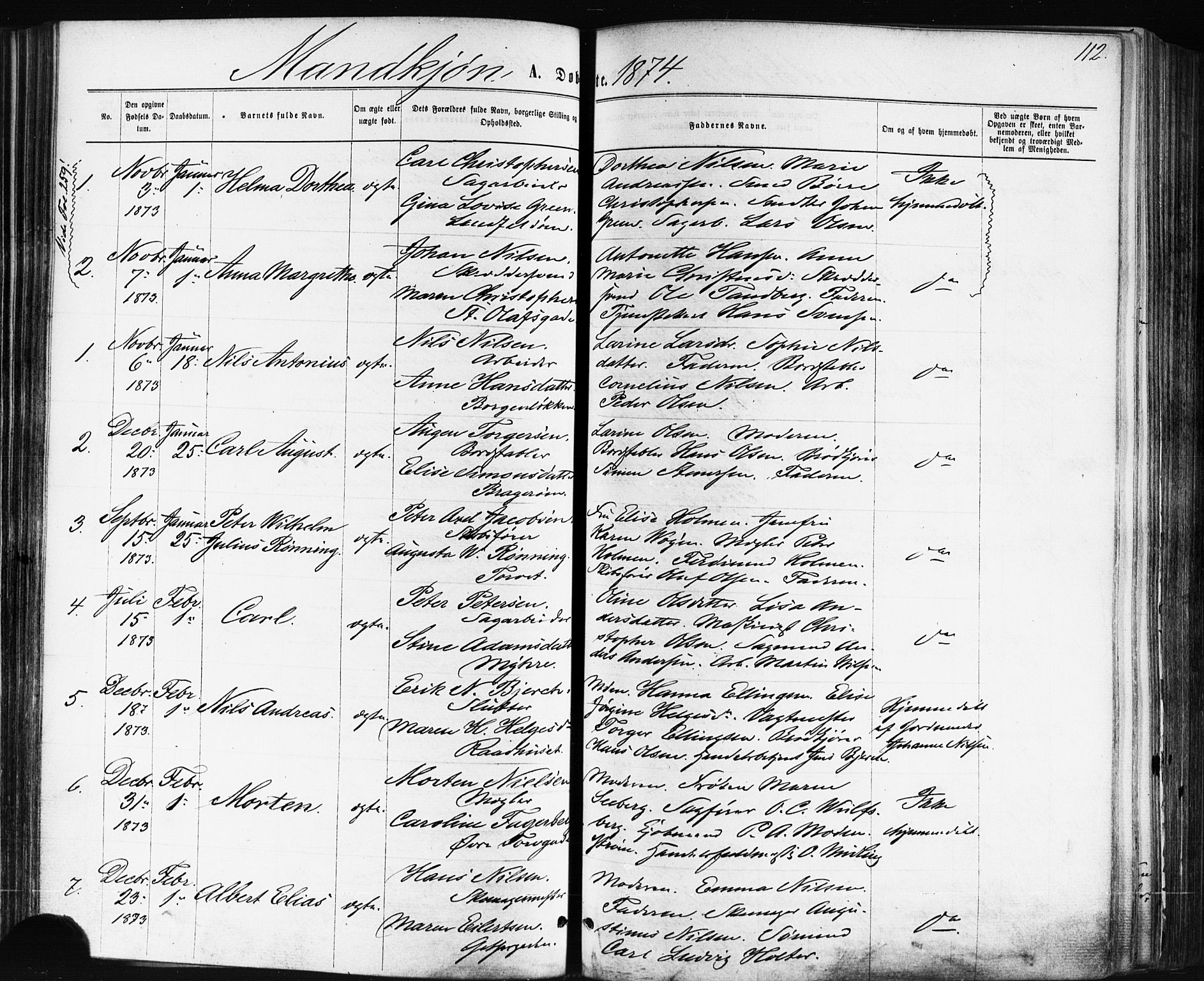 Bragernes kirkebøker, AV/SAKO-A-6/F/Fb/L0004: Parish register (official) no. II 4, 1869-1875, p. 112