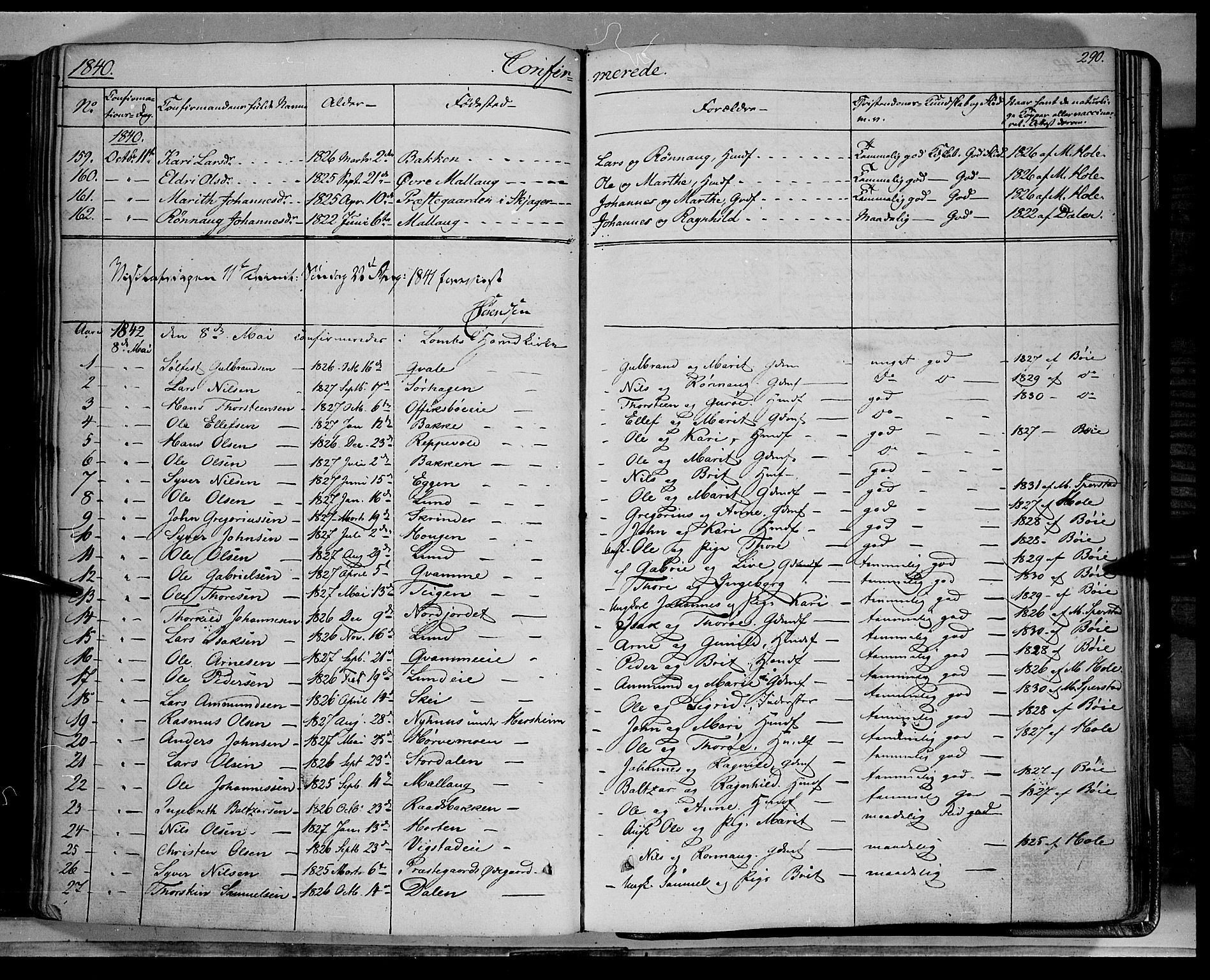 Lom prestekontor, AV/SAH-PREST-070/K/L0006: Parish register (official) no. 6A, 1837-1863, p. 290