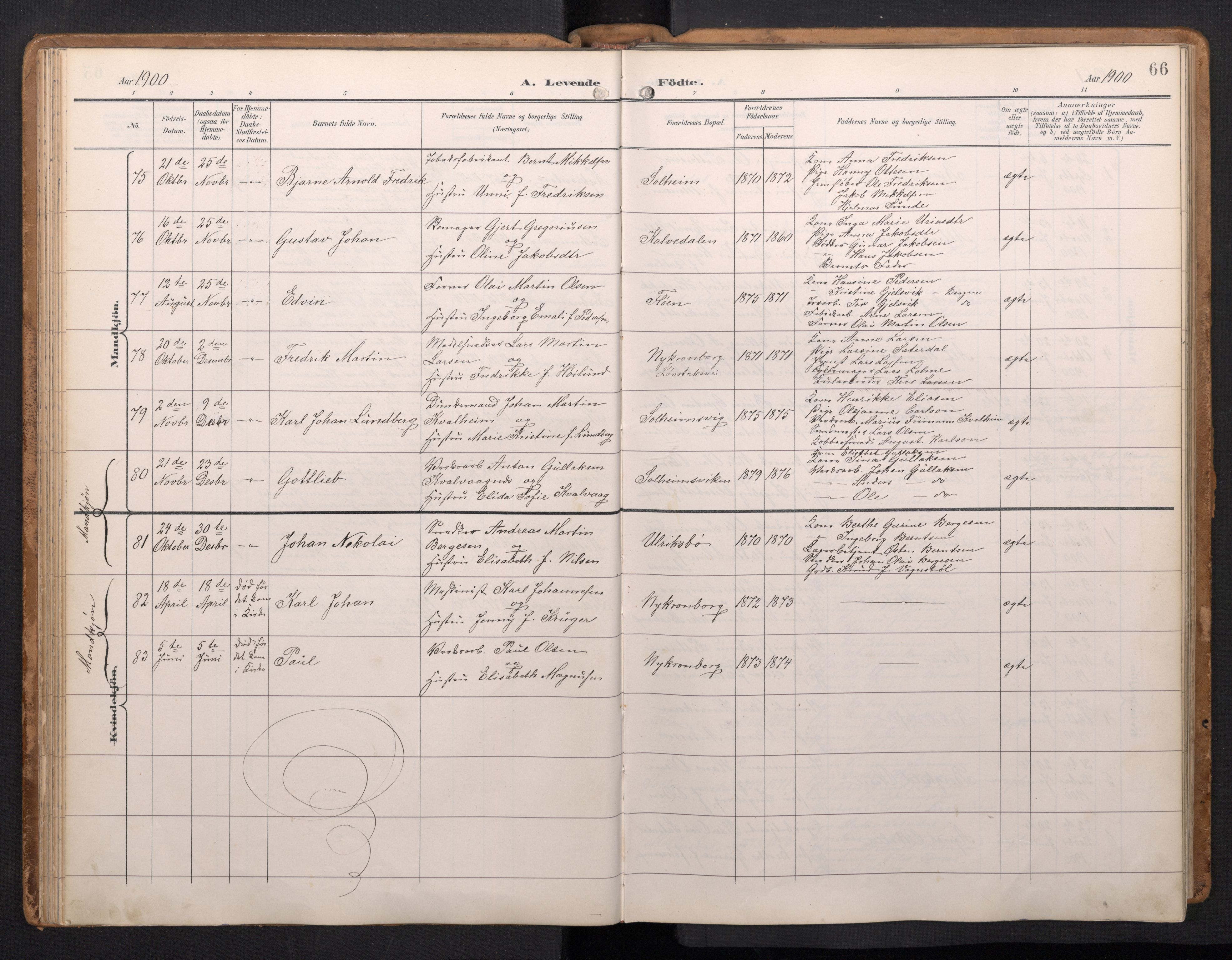 Årstad Sokneprestembete, AV/SAB-A-79301/H/Hab/L0002: Parish register (copy) no. A 2, 1896-1912, p. 65b-66a