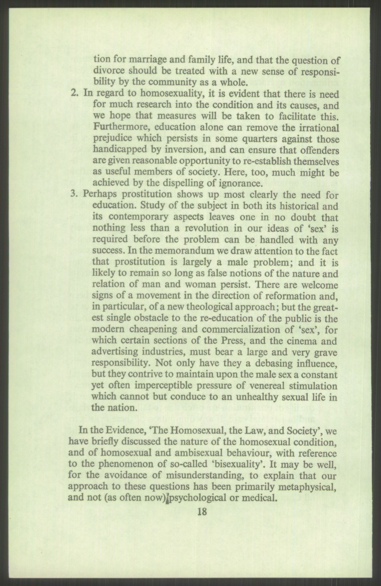 Justisdepartementet, Lovavdelingen, AV/RA-S-3212/D/De/L0029/0001: Straffeloven / Straffelovens revisjon: 5 - Ot. prp. nr.  41 - 1945: Homoseksualiet. 3 mapper, 1956-1970, p. 148