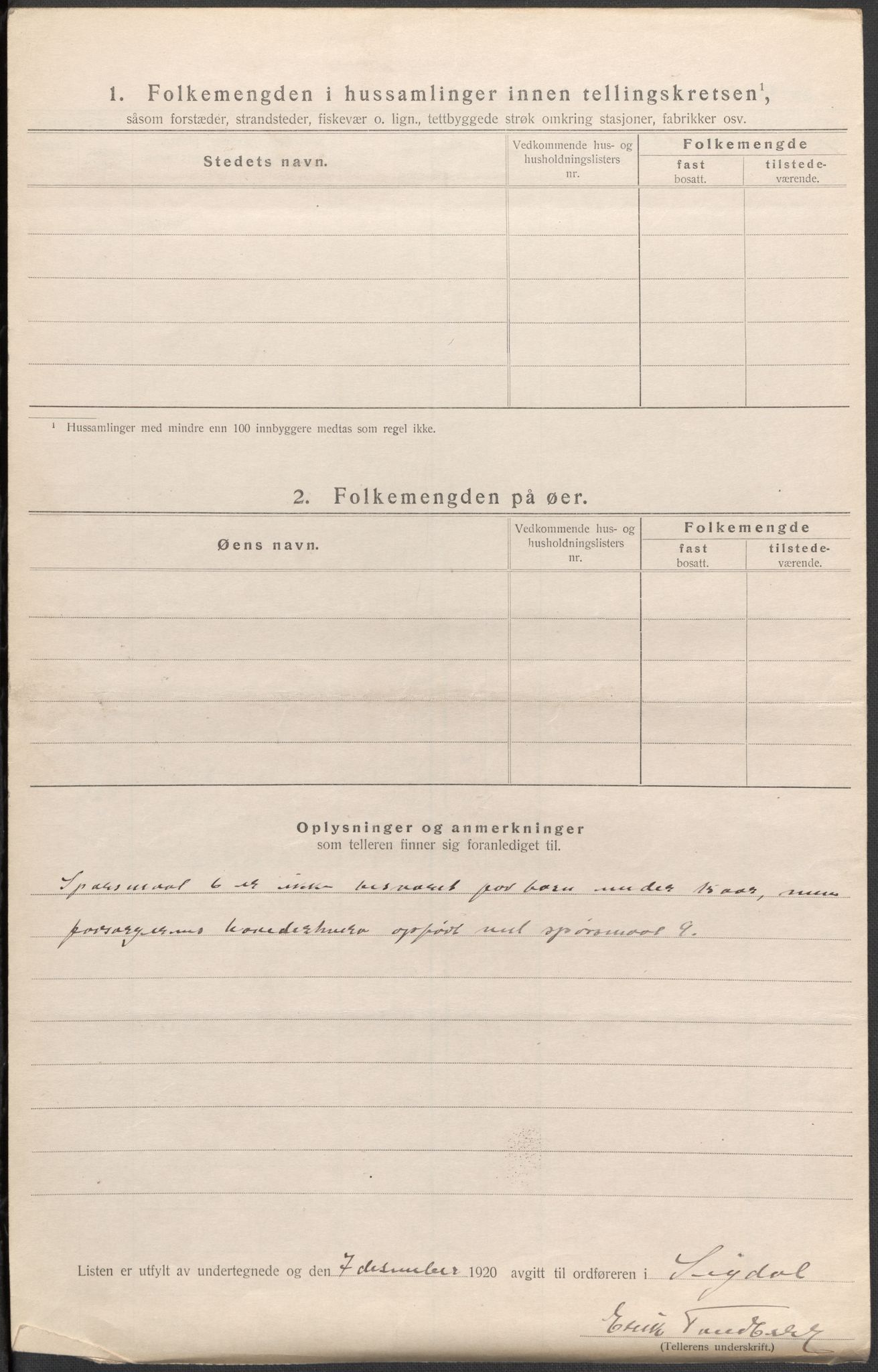 SAKO, 1920 census for Sigdal, 1920, p. 38