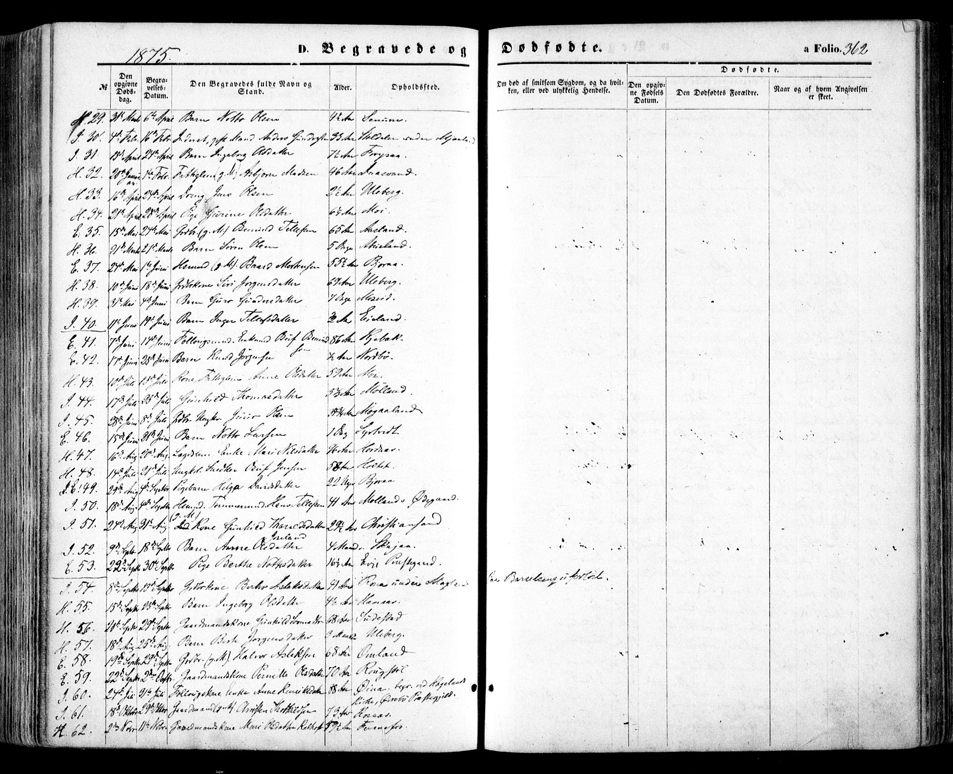 Evje sokneprestkontor, SAK/1111-0008/F/Fa/Faa/L0006: Parish register (official) no. A 6, 1866-1884, p. 362