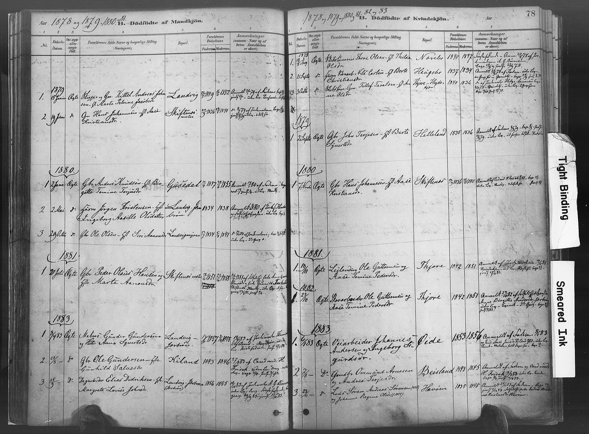 Hommedal sokneprestkontor, AV/SAK-1111-0023/F/Fa/Fab/L0006: Parish register (official) no. A 6, 1878-1897, p. 78