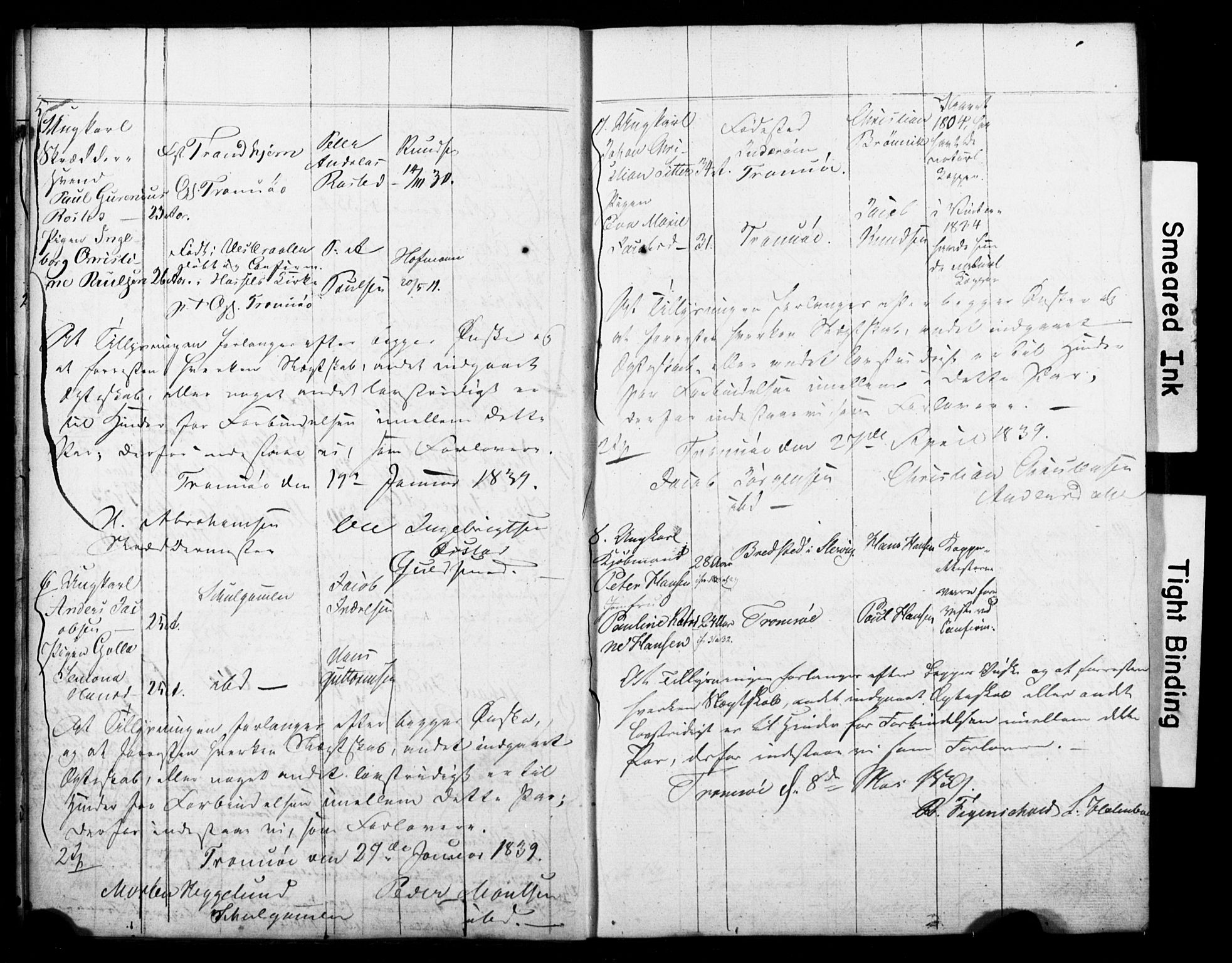 Tromsø sokneprestkontor/stiftsprosti/domprosti, AV/SATØ-S-1343/H/Hc/L0096: Banns register no. 96, 1838-1851