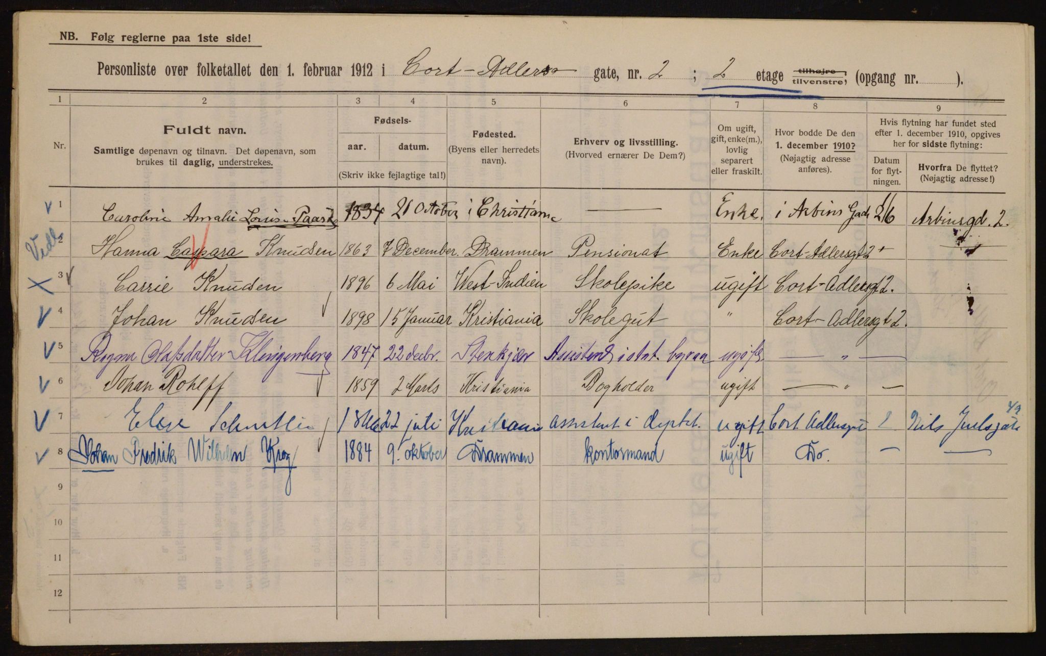 OBA, Municipal Census 1912 for Kristiania, 1912, p. 13501