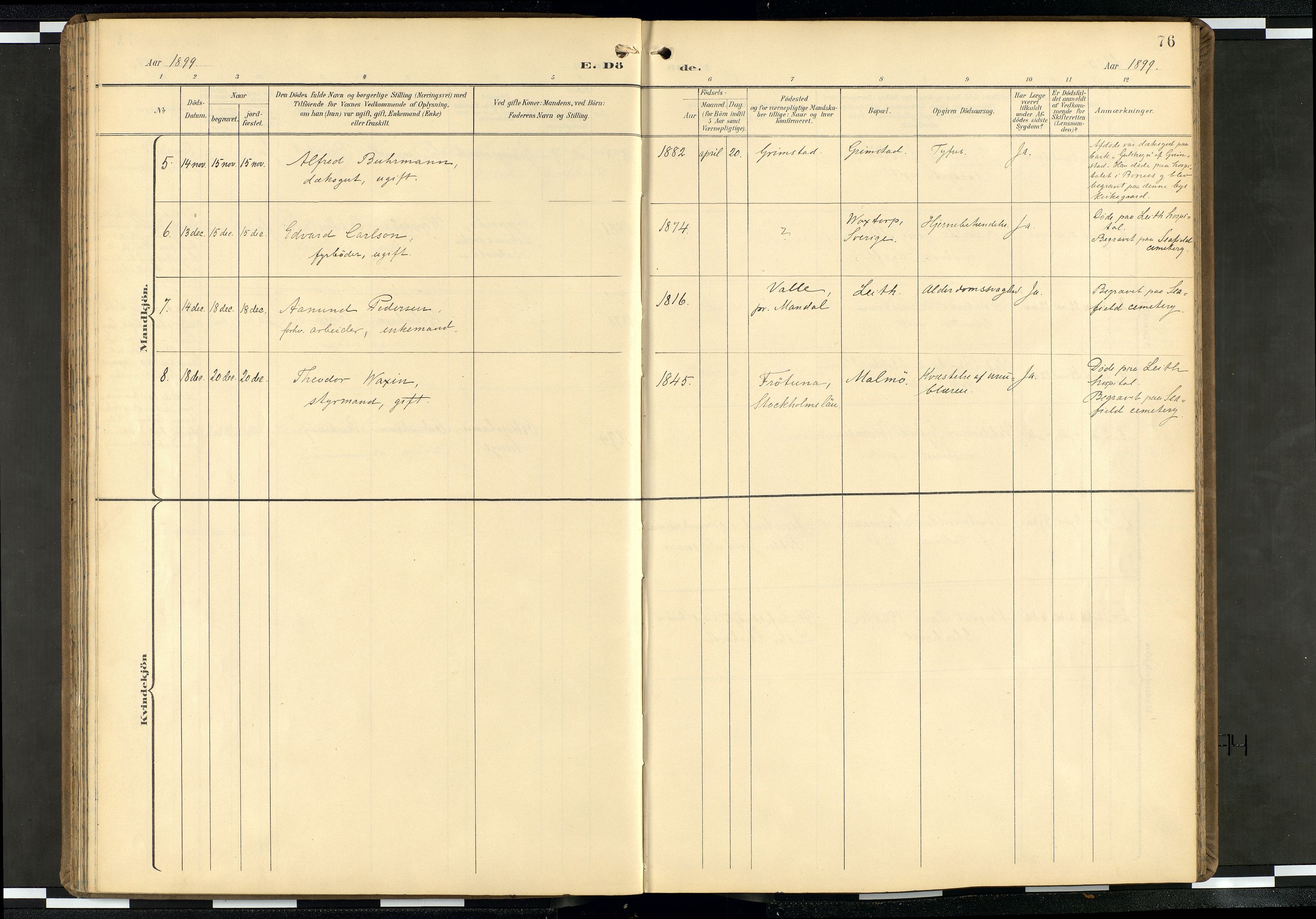 Den norske sjømannsmisjon i utlandet/Skotske havner (Leith, Glasgow), AV/SAB-SAB/PA-0100/H/Ha/Haa/L0004: Parish register (official) no. A 4, 1899-1949, p. 75b-76a