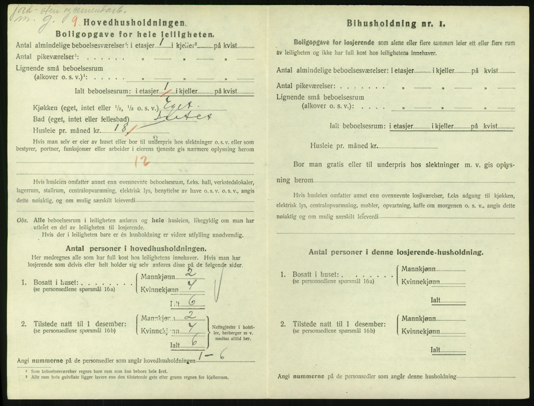 SAH, 1920 census for Lillehammer, 1920, p. 2225