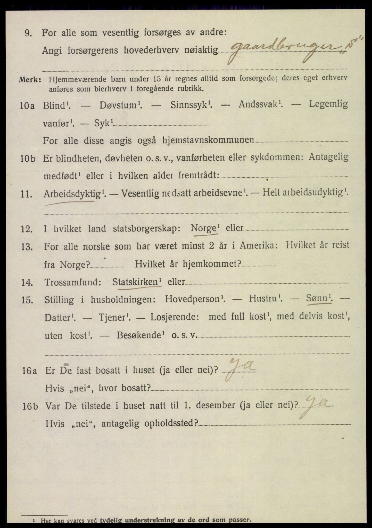 SAT, 1920 census for Veøy, 1920, p. 2330