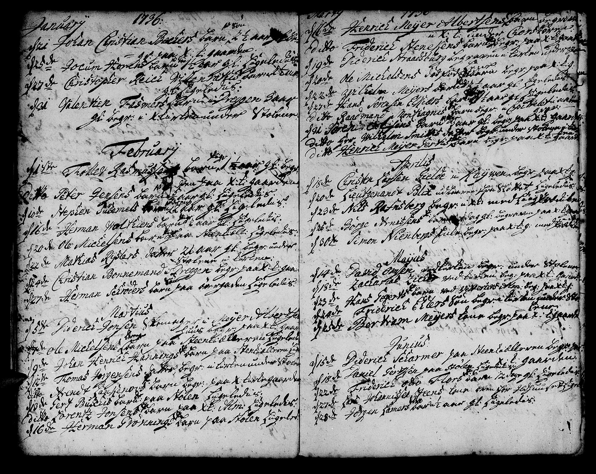 Korskirken sokneprestembete, AV/SAB-A-76101/H/Haa/L0011: Parish register (official) no. A 11, 1731-1785, p. 190