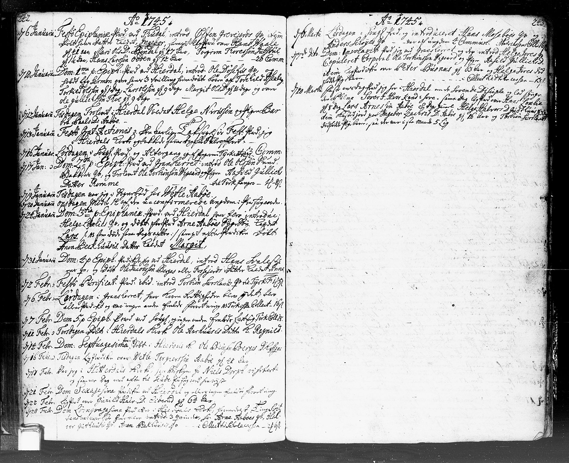 Hjartdal kirkebøker, SAKO/A-270/F/Fa/L0002: Parish register (official) no. I 2, 1716-1754, p. 242-243