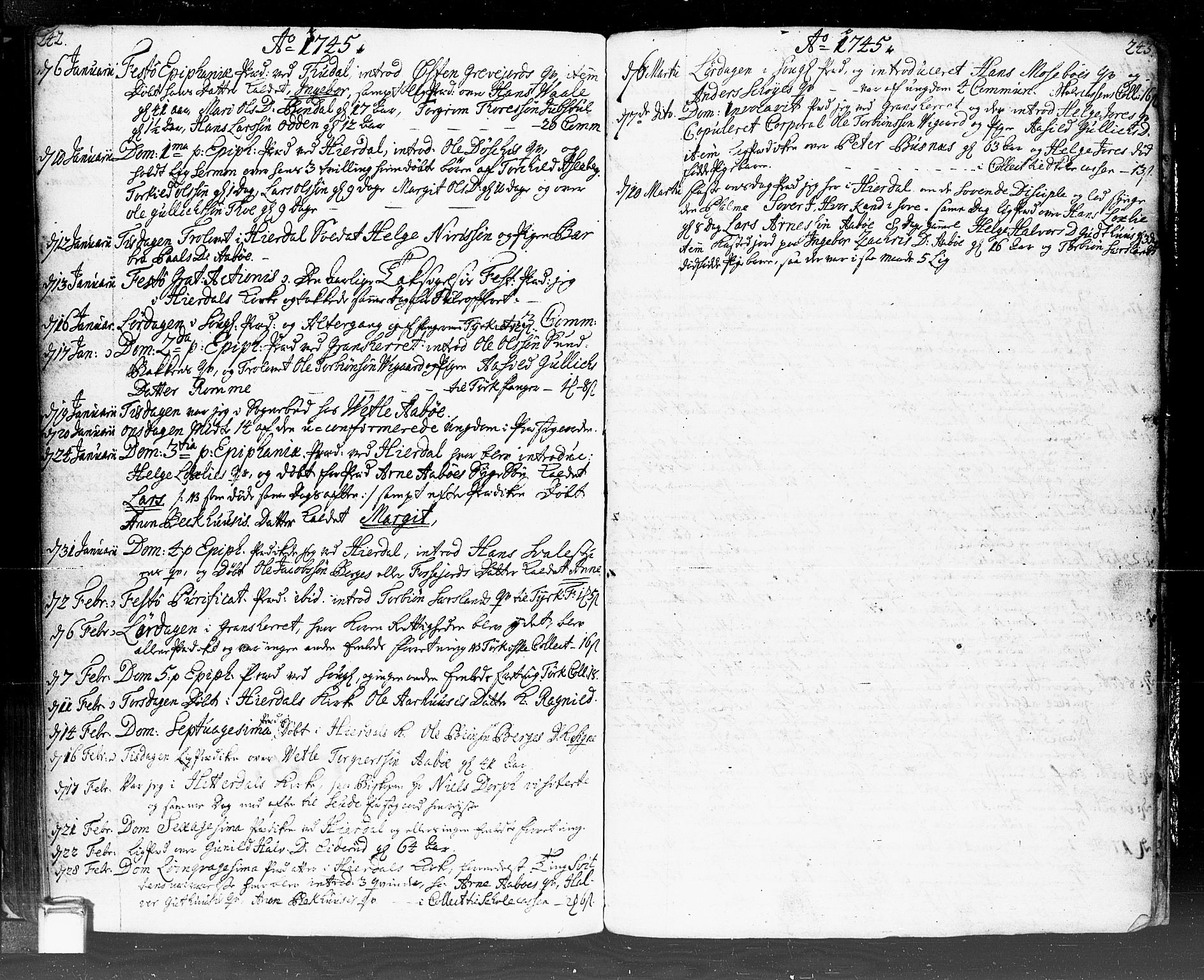 Hjartdal kirkebøker, AV/SAKO-A-270/F/Fa/L0002: Parish register (official) no. I 2, 1716-1754, p. 242-243