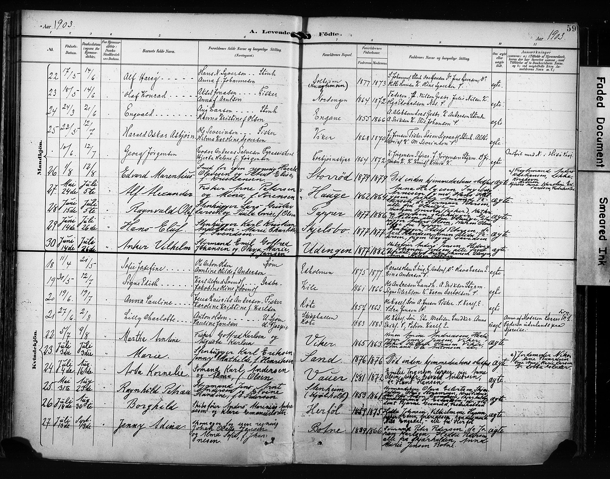 Hvaler prestekontor Kirkebøker, AV/SAO-A-2001/F/Fa/L0009: Parish register (official) no. I 9, 1895-1906, p. 59