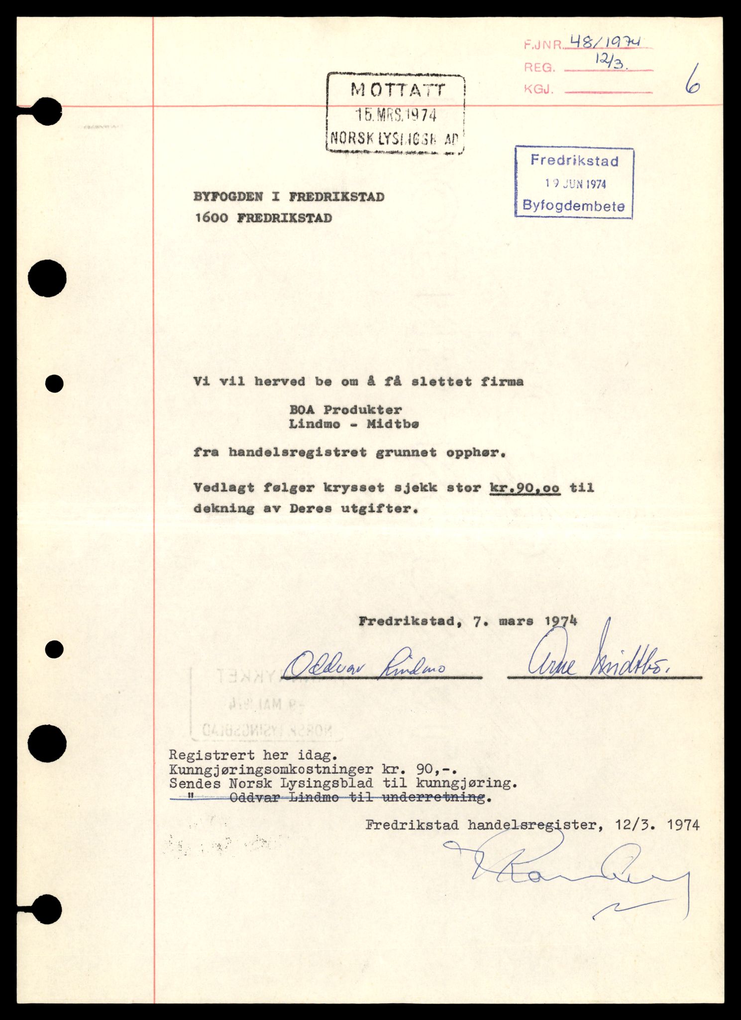 Fredrikstad tingrett, AV/SAT-A-10473/K/Kb/Kba/L0004: Enkeltmannsforetak, aksjeselskap og andelslag, Bo-Bro, 1944-1990, p. 1