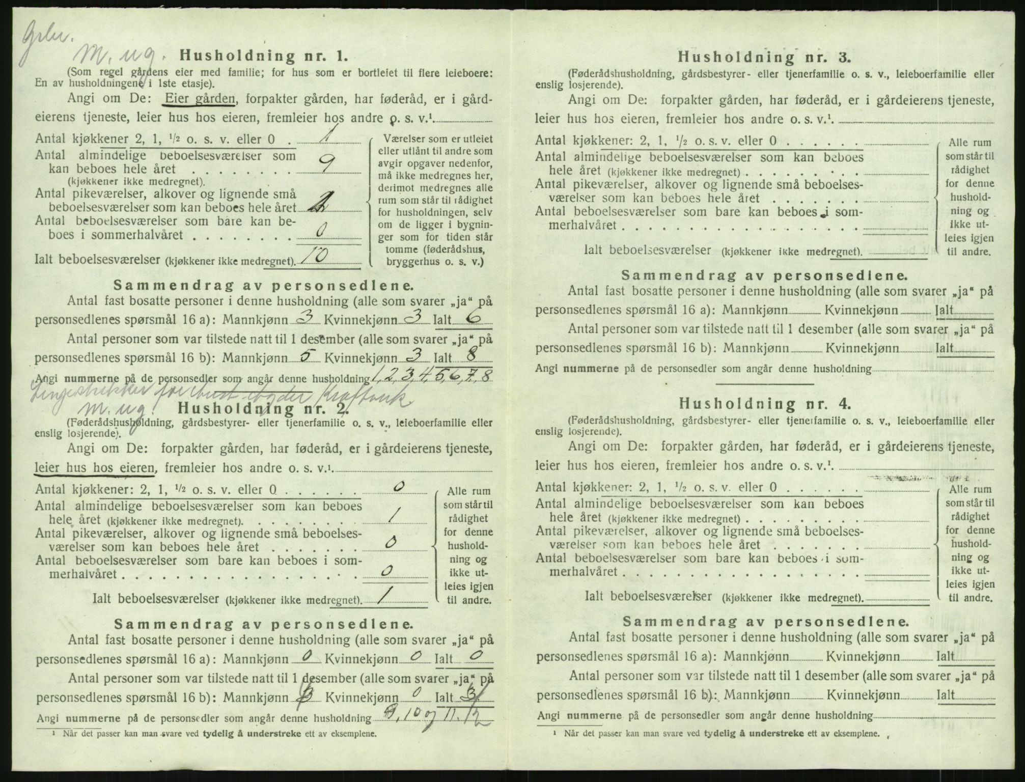 SAK, 1920 census for Åmli, 1920, p. 48