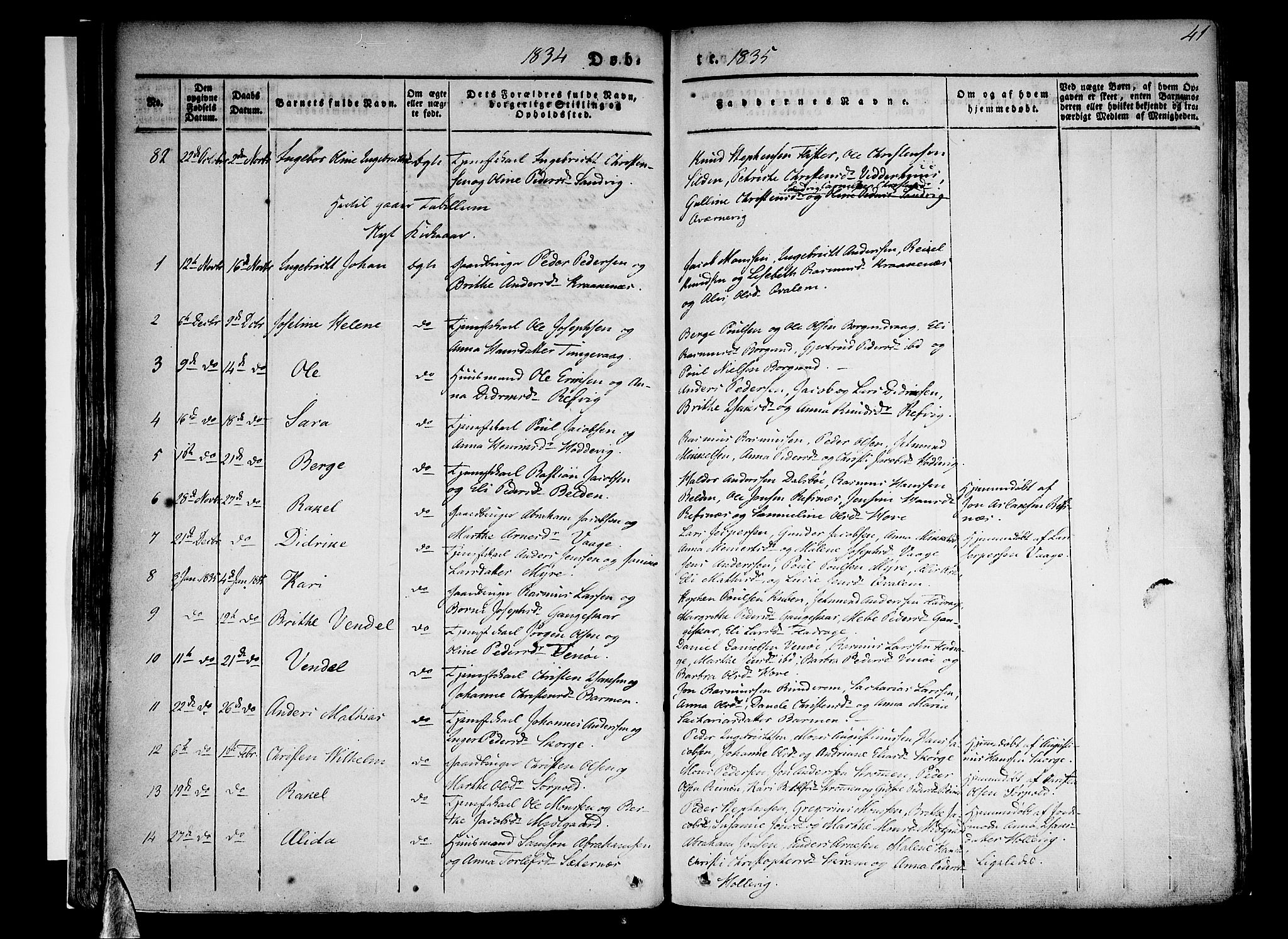 Selje sokneprestembete, SAB/A-99938/H/Ha/Haa/Haaa: Parish register (official) no. A 9, 1829-1844, p. 41